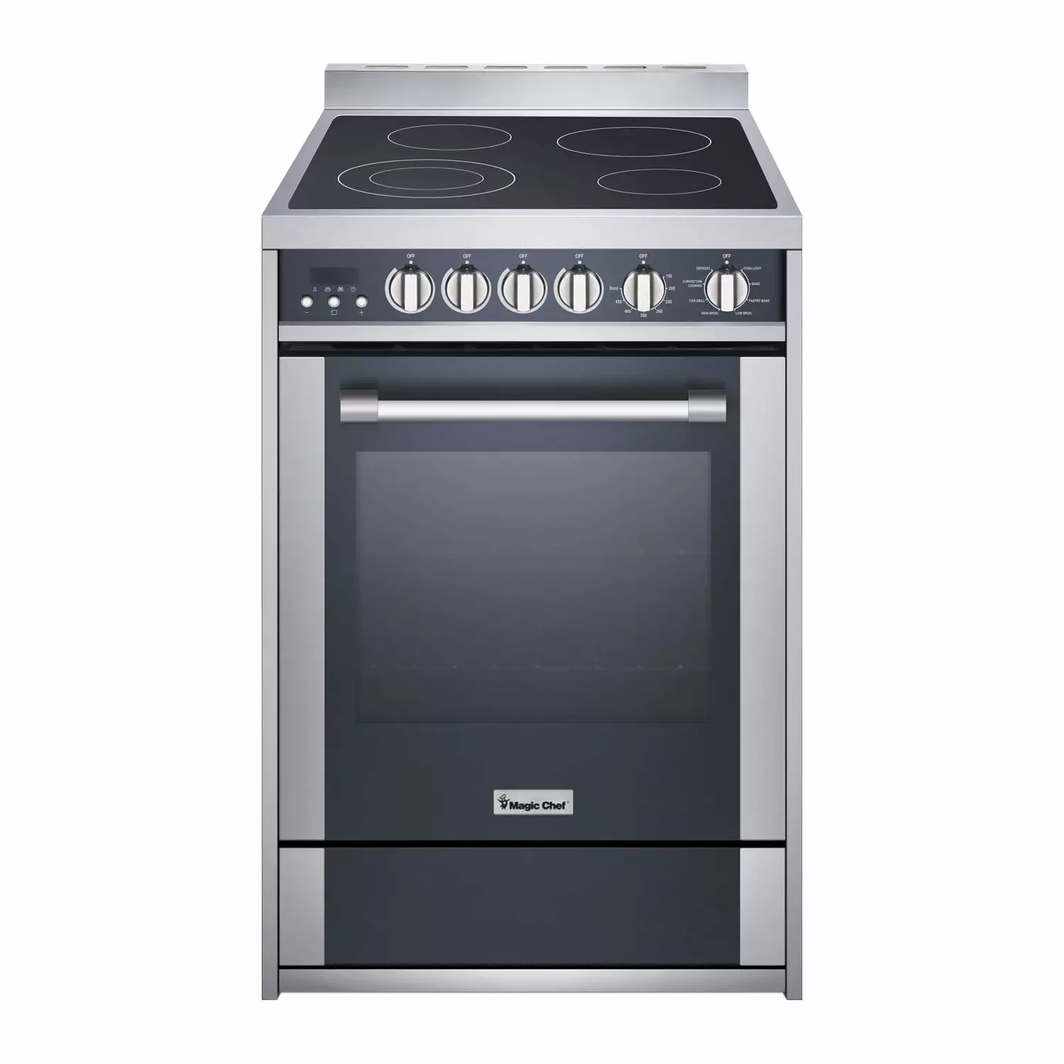 Magic Chef 24 Freestanding Electric Range in Stainless Steel/Black 24 W x 23.6 D x 35.5 H