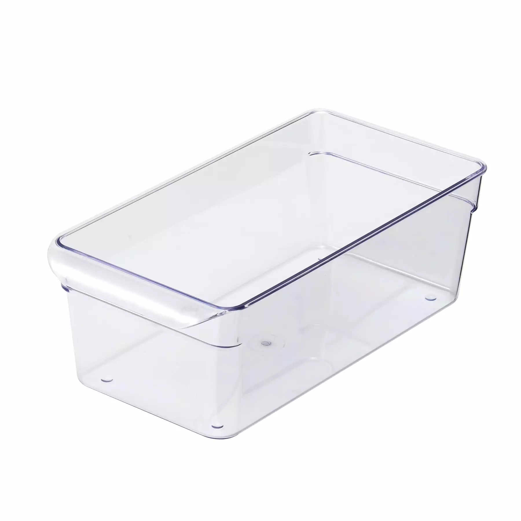 Mainstays Small Fridge Bin. 12x6x4 inches. Clear Plastic