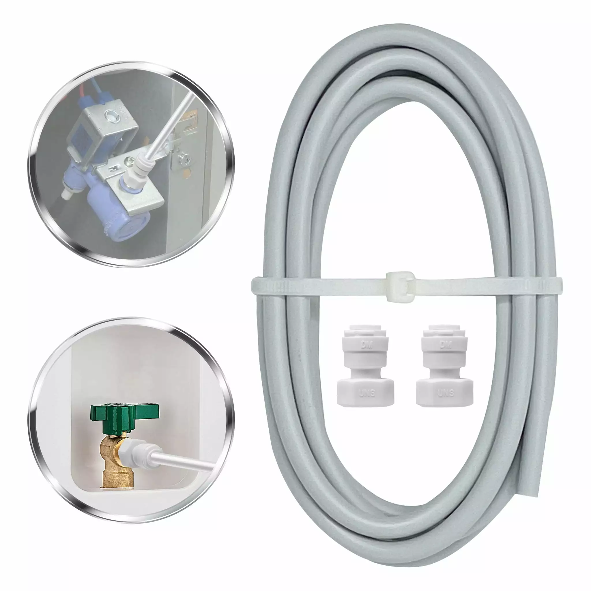 Metpure 6' Feet x 1/4 OD Made In USA PEX Water Line For Refrigerator Ice Maker Kit With 1/4 Quick Connect Female Adapters. Connect from Shut-Off Valve To Refrigerator. Requires No Tools