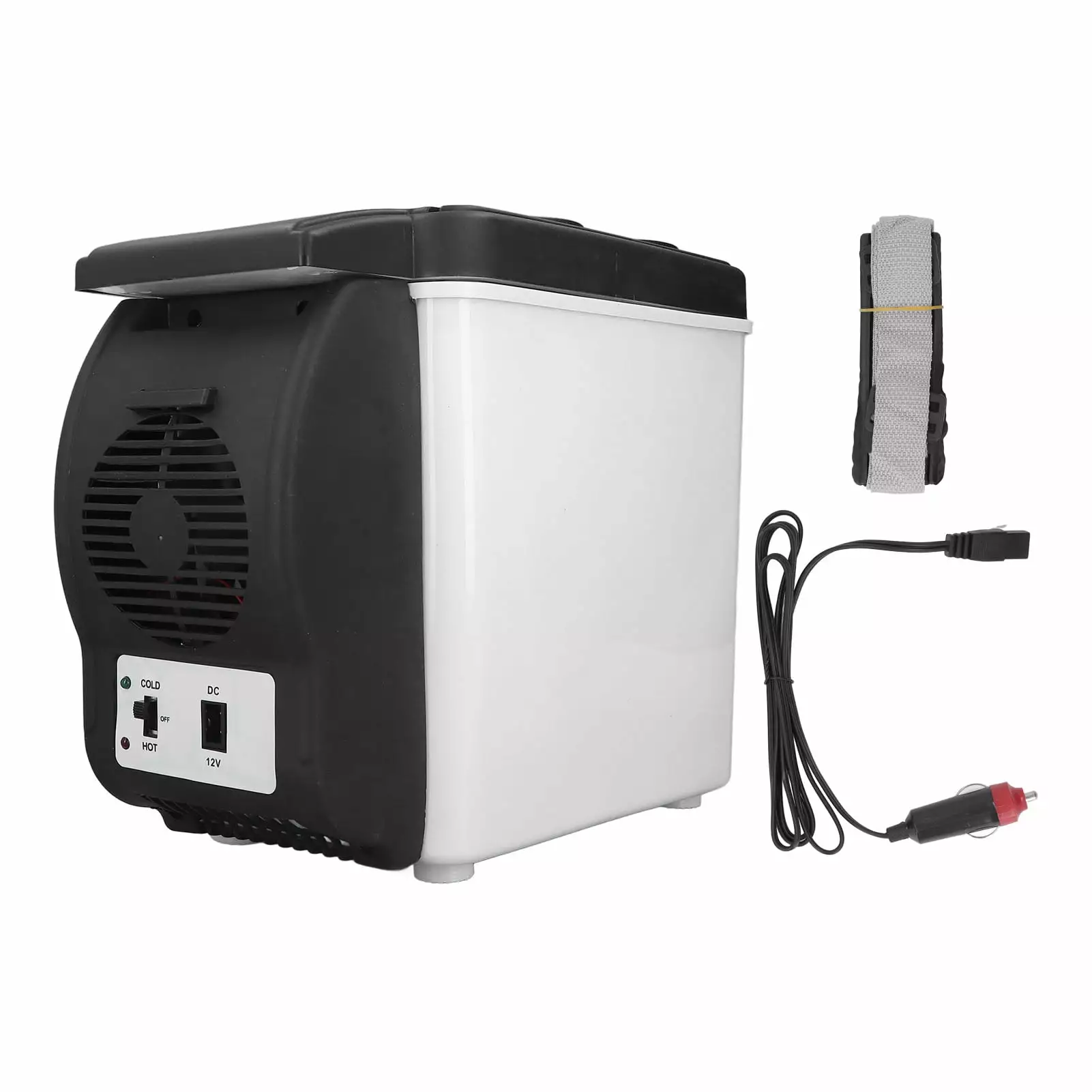 Mgaxyff 6L Mini Fridge Portable Car Mini Fridge Electric Car Cooler for Camping Travel Black+White