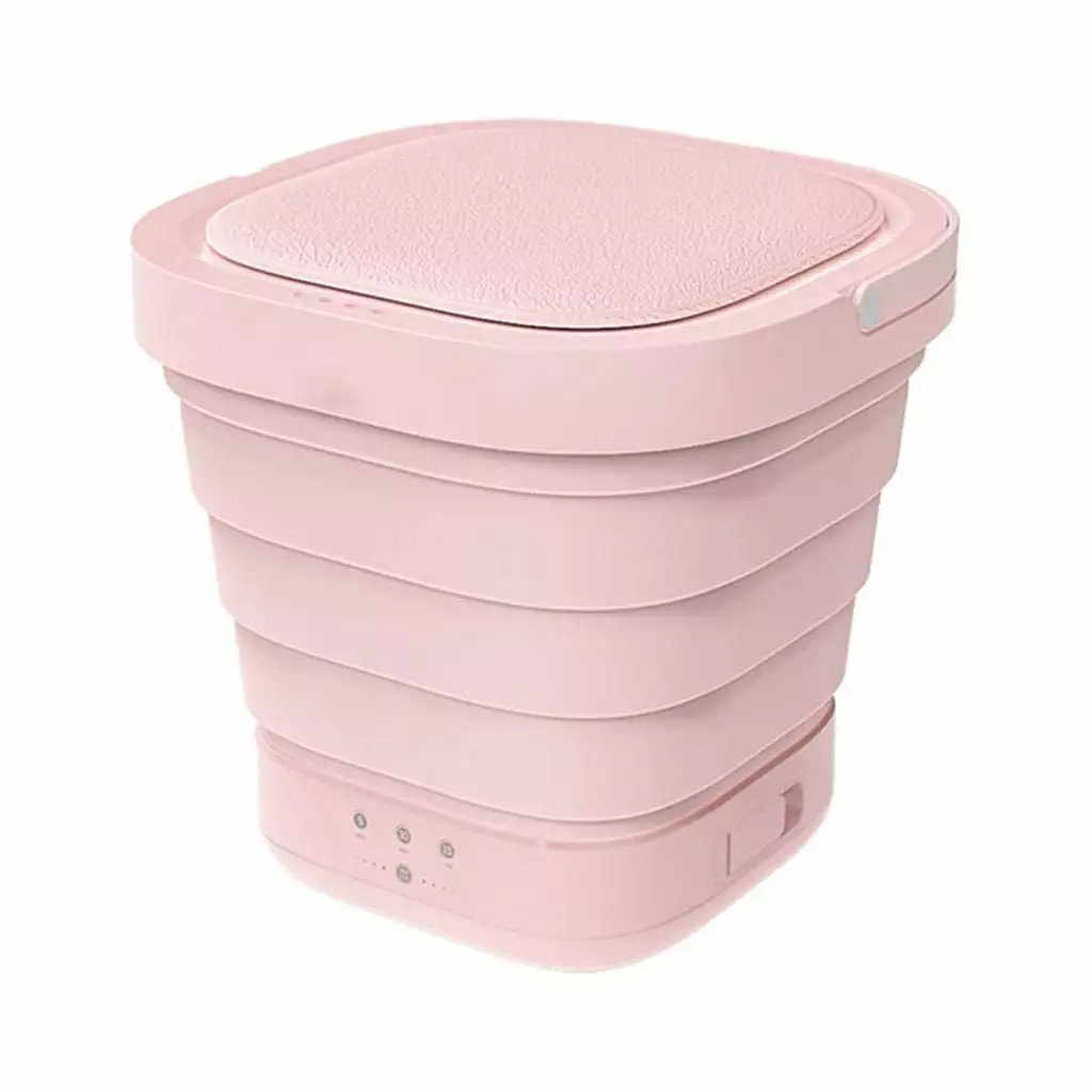 Mini Foldable Barrel Type Automatic Washing Machine Portable Travel Dormitories