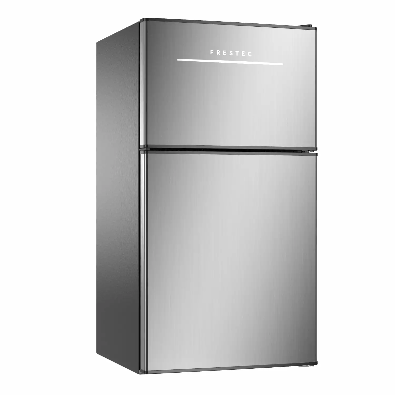 Mini Fridge with Freezer. 3.0 Cu.Ft Mini Refrigerator with 2 Doors. Compact Small Refrigerator for Dorm. Bedroom. Office. Energy Saving. 37 dB Low Noise. Stainless Steel