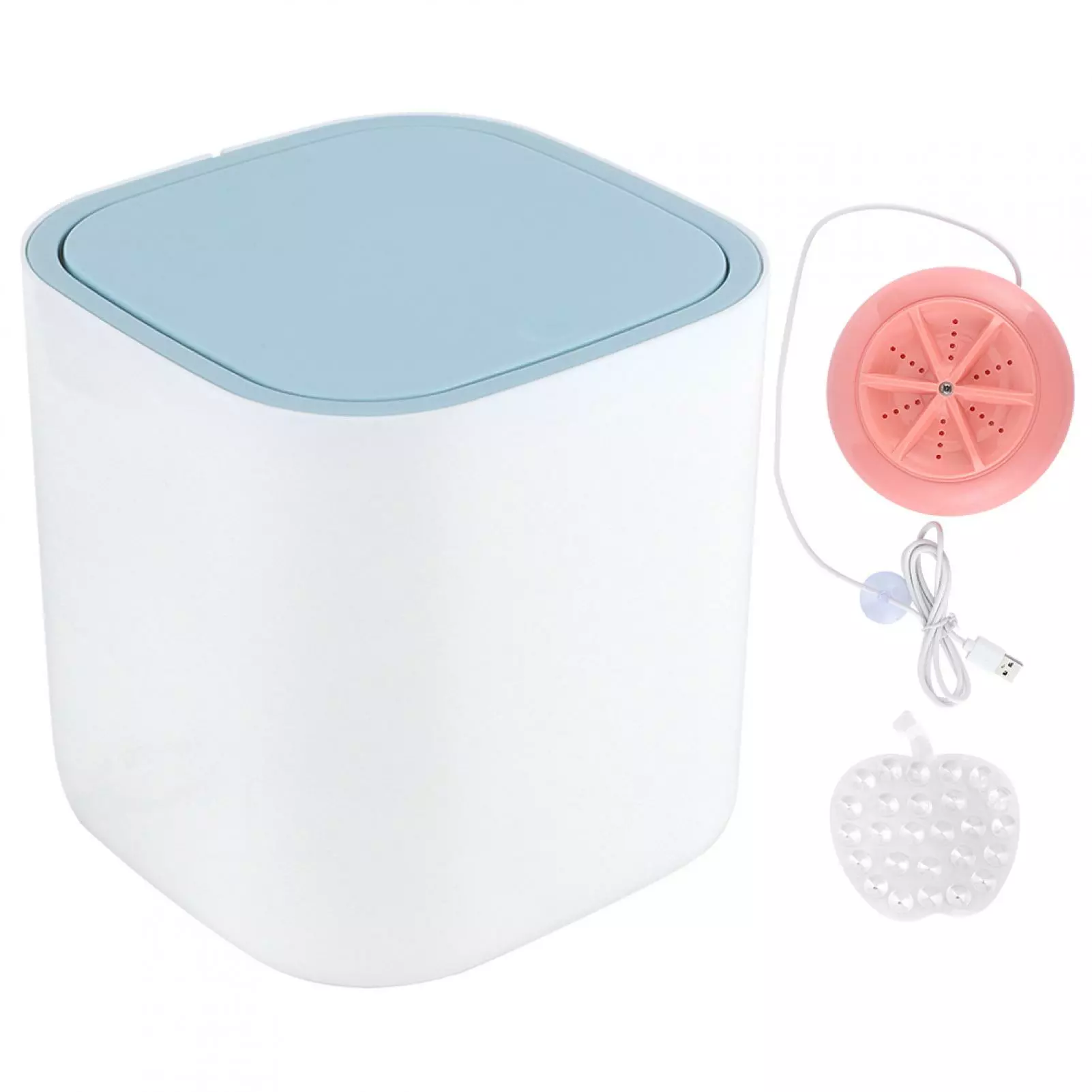 Mini Portable Clothes Washer Desktop USB Underwear Washing Machine for Home Use 3.8L DC5V Pink