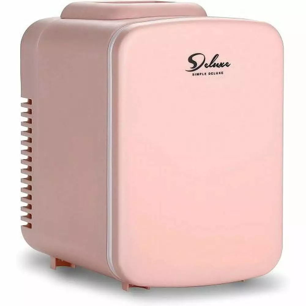 Mini Portable Fridge. ZPL 2-IN-1 Mini Compact Fridge Cooler & Warmer Combo. 4L Portable Personal Fridge for Skincare. Beauty Serum. Face Mask. Desktop Accessory for Home Office Dorm Travel. Pink