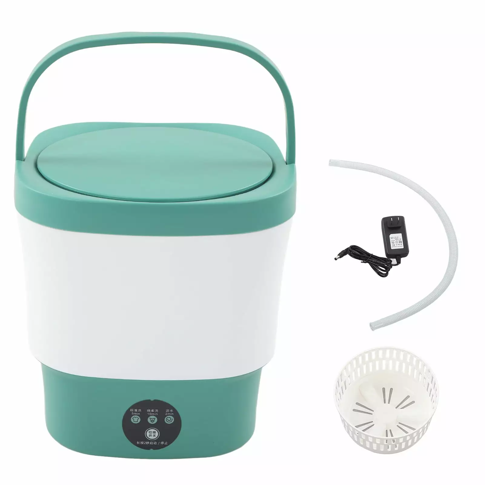 Mini Washing Machine 9L Large Capacity High Speed Motor Portable Small Washer for Underwear Socks US Plug 100?240V Green