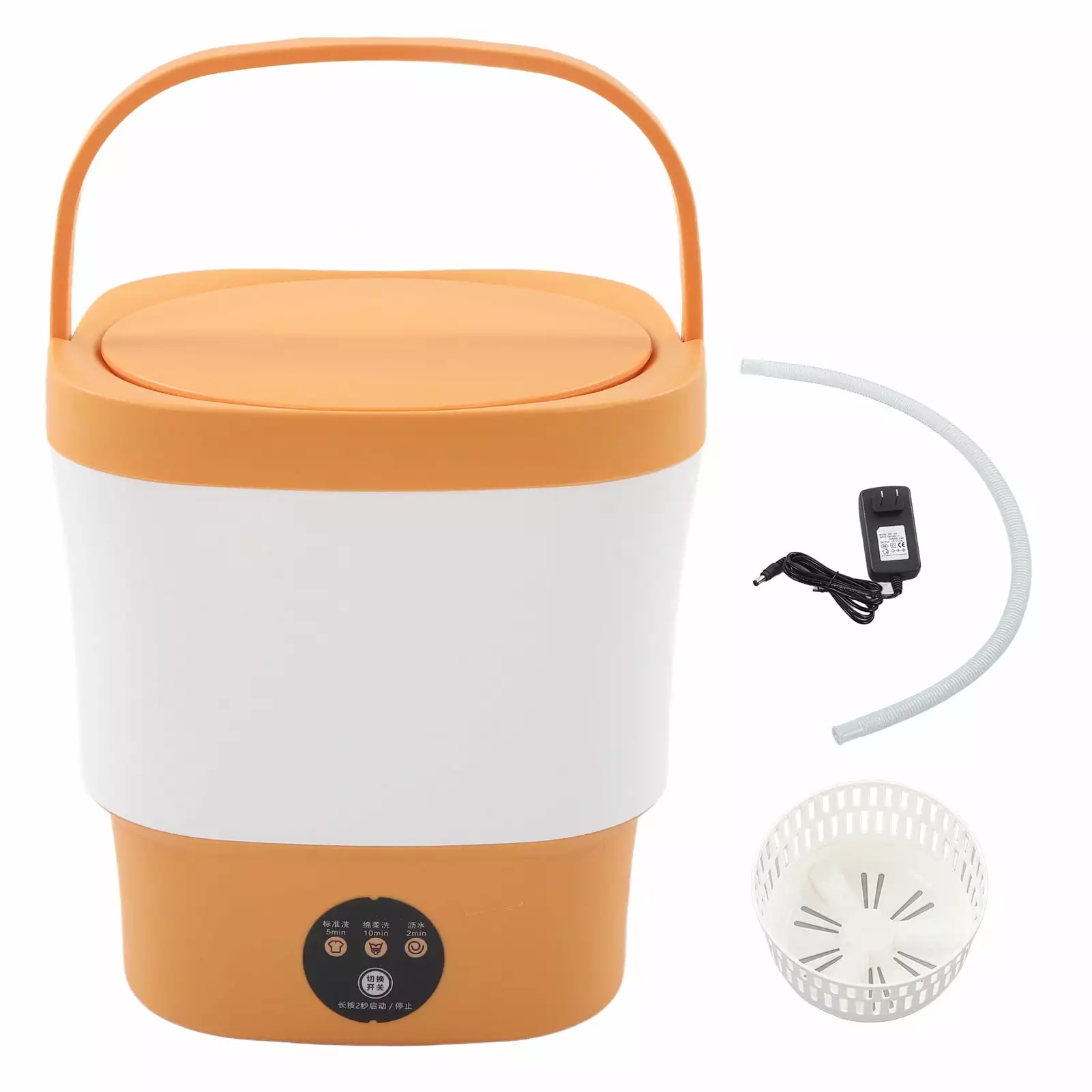 Mini Washing Machine 9L Large Capacity High Speed Motor Portable Small Washer for Underwear Socks US Plug 100?240V Orange