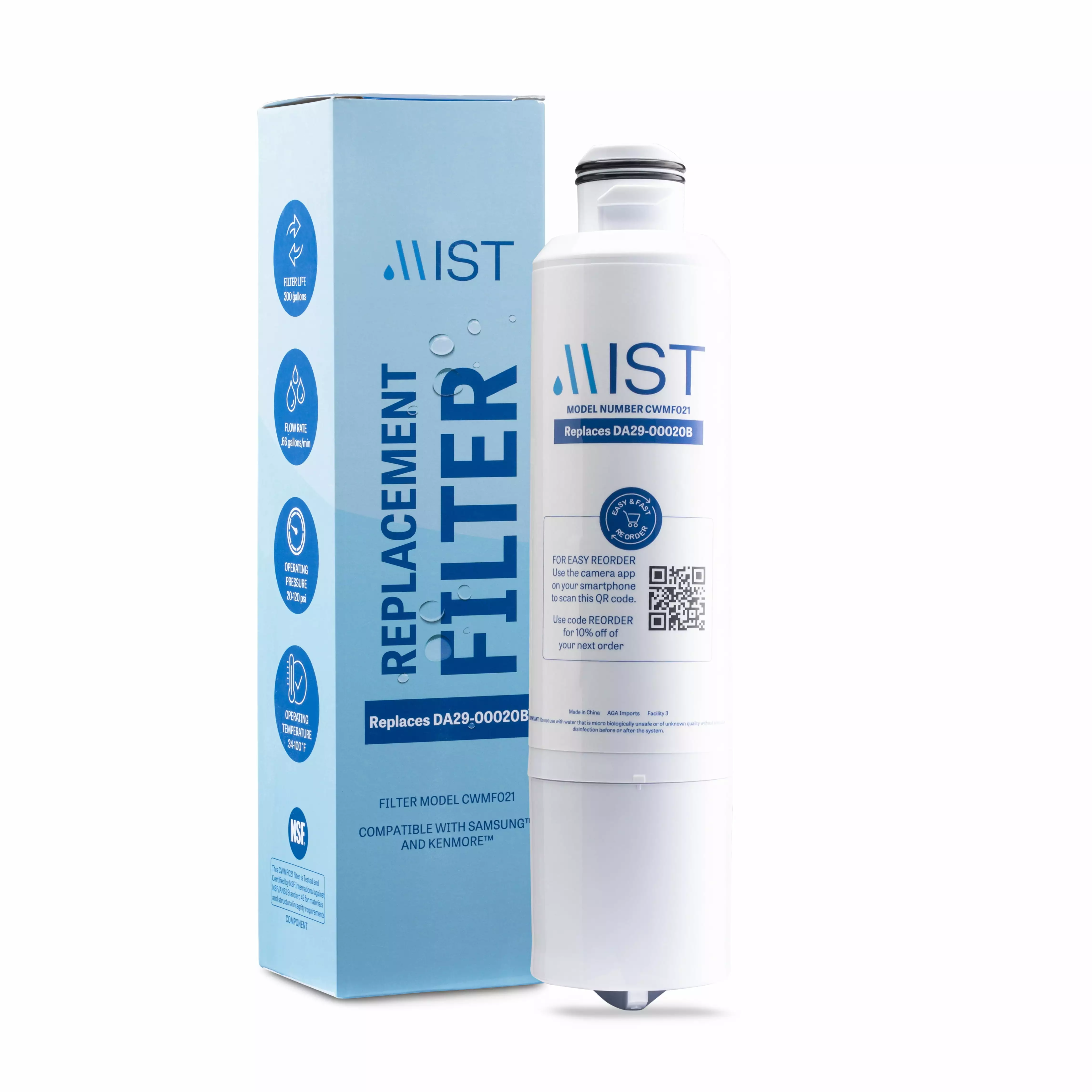 Mist Samsung DA29-00020B. Haf-Cin/Exp. RF263BEAESR Water Filter Replacement