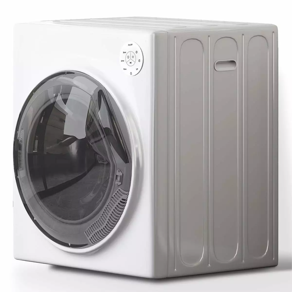 Muhub White Portable Dryer. 13lbs Portable Clothes Dryer with Stainless Steel Tub. 110V Power Compact Laundry Dryer. Control Panel Upside Easy Control for 4 Automatic Drying Mode