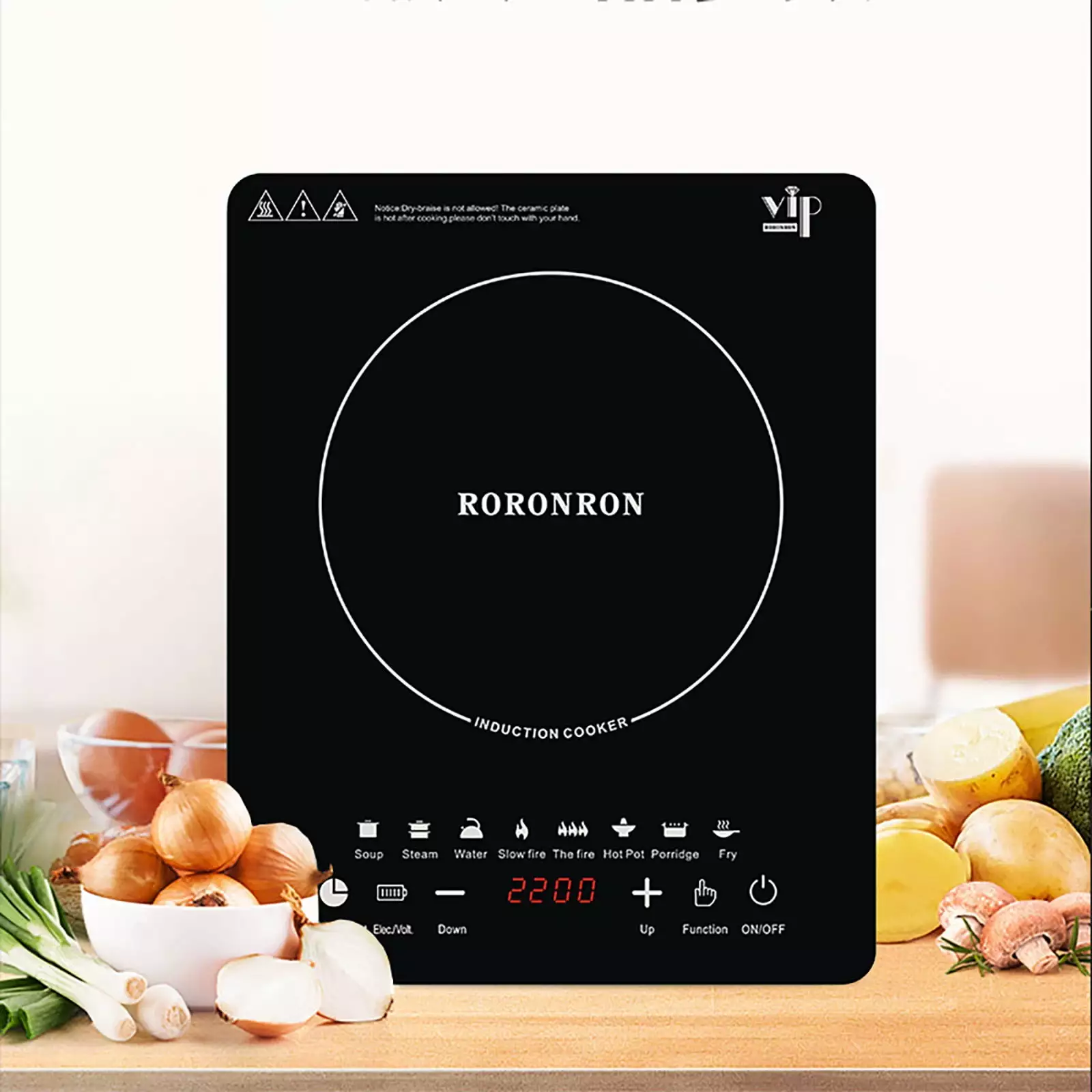 Multi-Function Induction Cooker.Countertop Hot Plate for Cooking. 10 Power Levels Hot Plate.2200w Electric Stove with Plug Portable Induction Cooker Cooktop Burner Black by Classic Cuisine