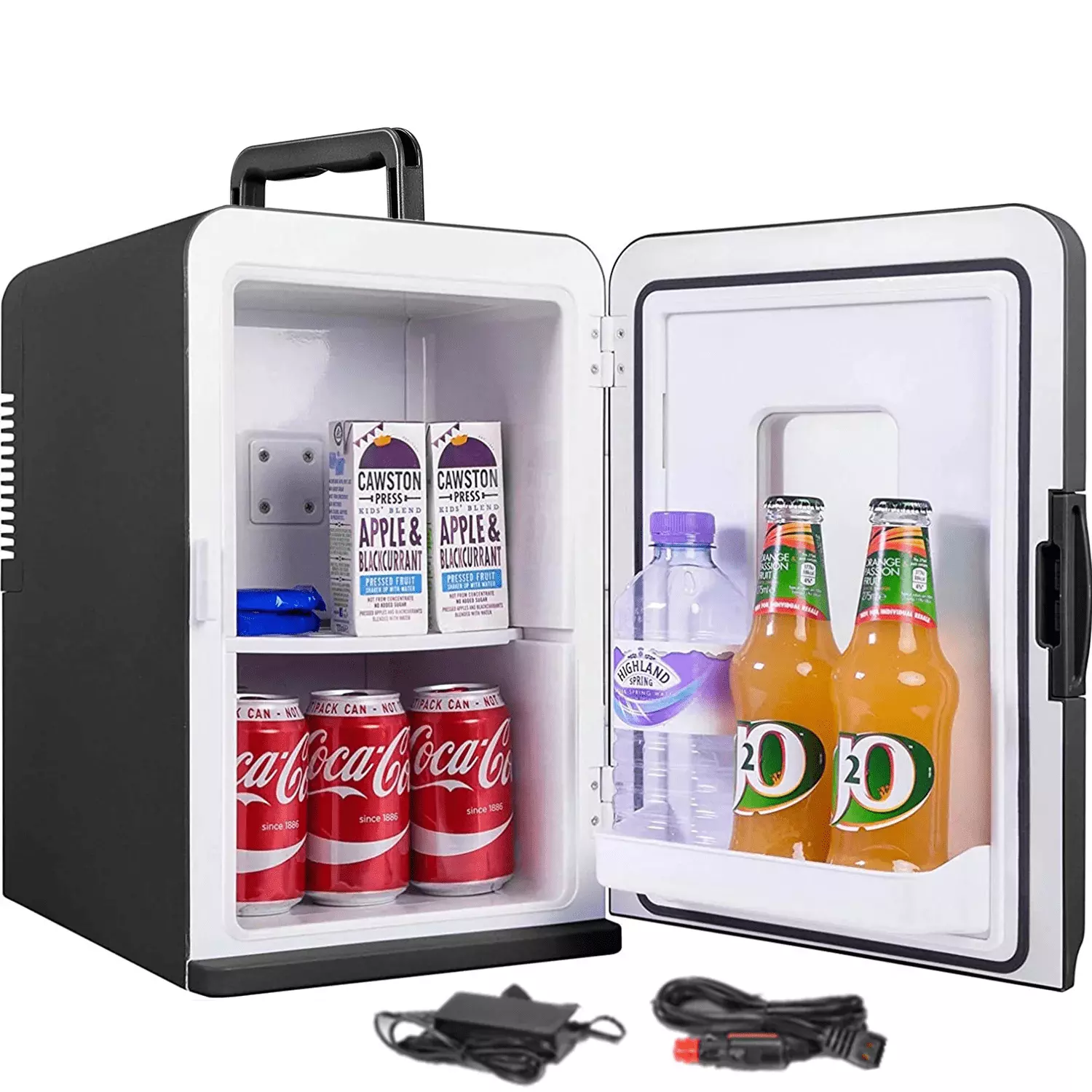 NORTHCLAN Mini Fridge. 15 L/21 Can Personal Refrigerator. Portable Cooler &Warmer. Beverage & Skincare. 110V/12V. Black. Width 11.8. New