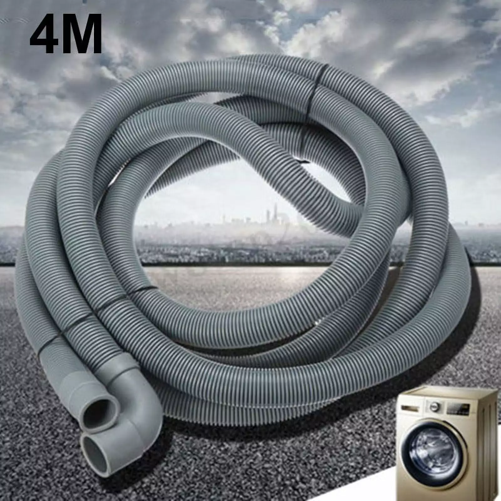 New 4Metre Extra Long Drain Hose Waste Pipe For Washing Machine Dishwasher