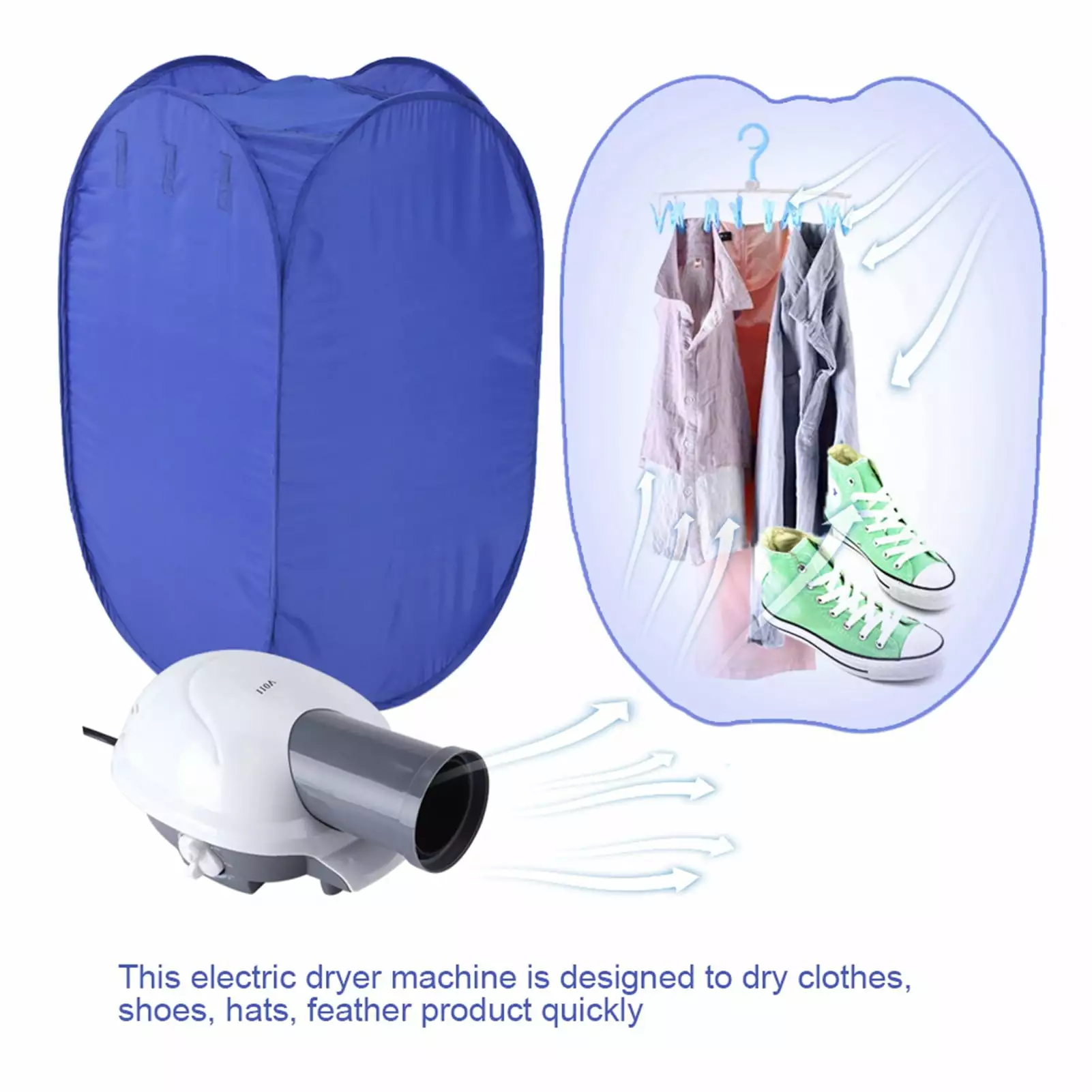 New Portable Electric Clothes Drying Machine Fast Dryer Folder Dryer Bag Home