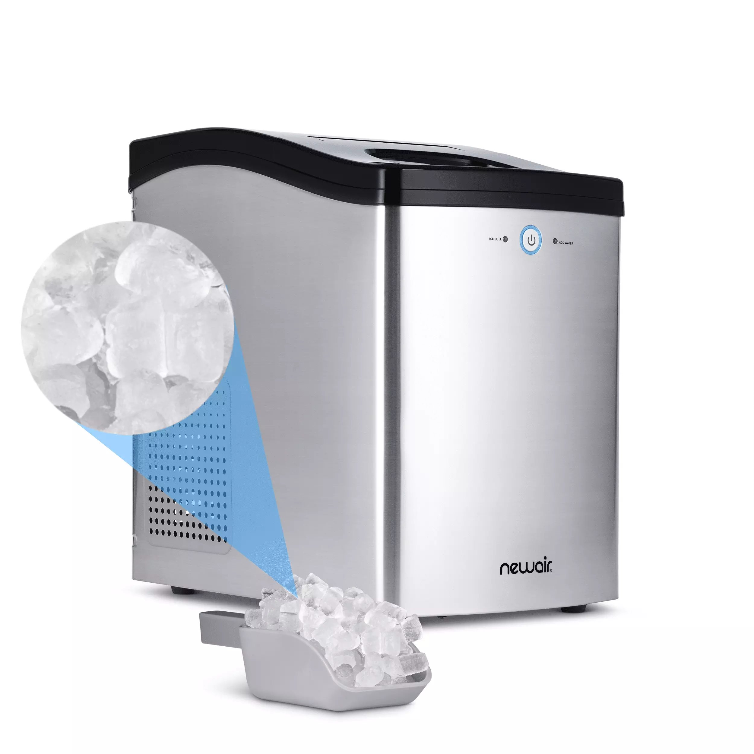 Newair 45lb. Nugget Countertop Ice Maker with Self-Cleaning Function. Refillable Water Tank. and BPA-Free Parts. Perfect for Kitchens. Offices. Home Coffee Bars. and More