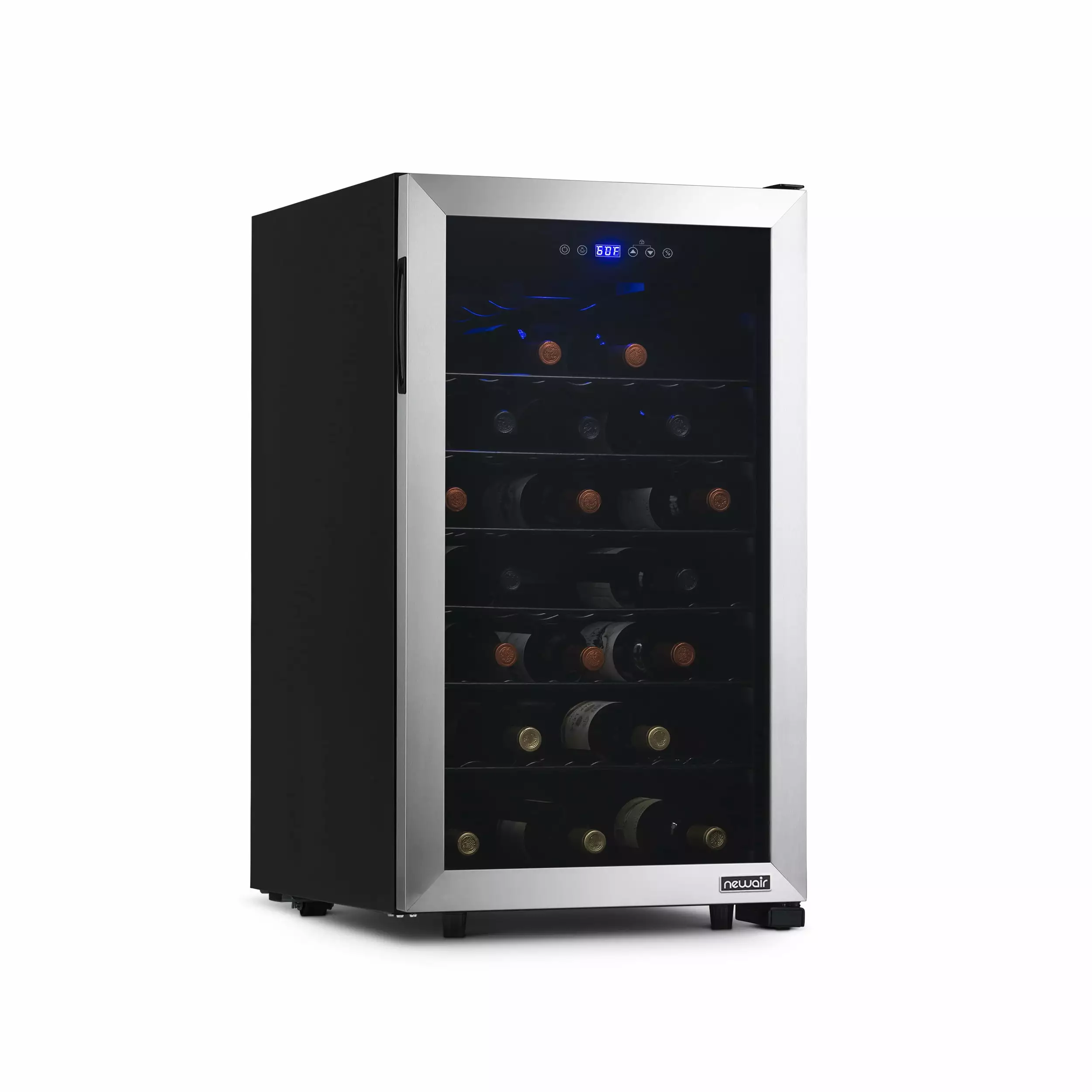 Newair 50 Bottle Freestanding Wine Fridge in Stainless Steel. Single Zone Mini Fridge