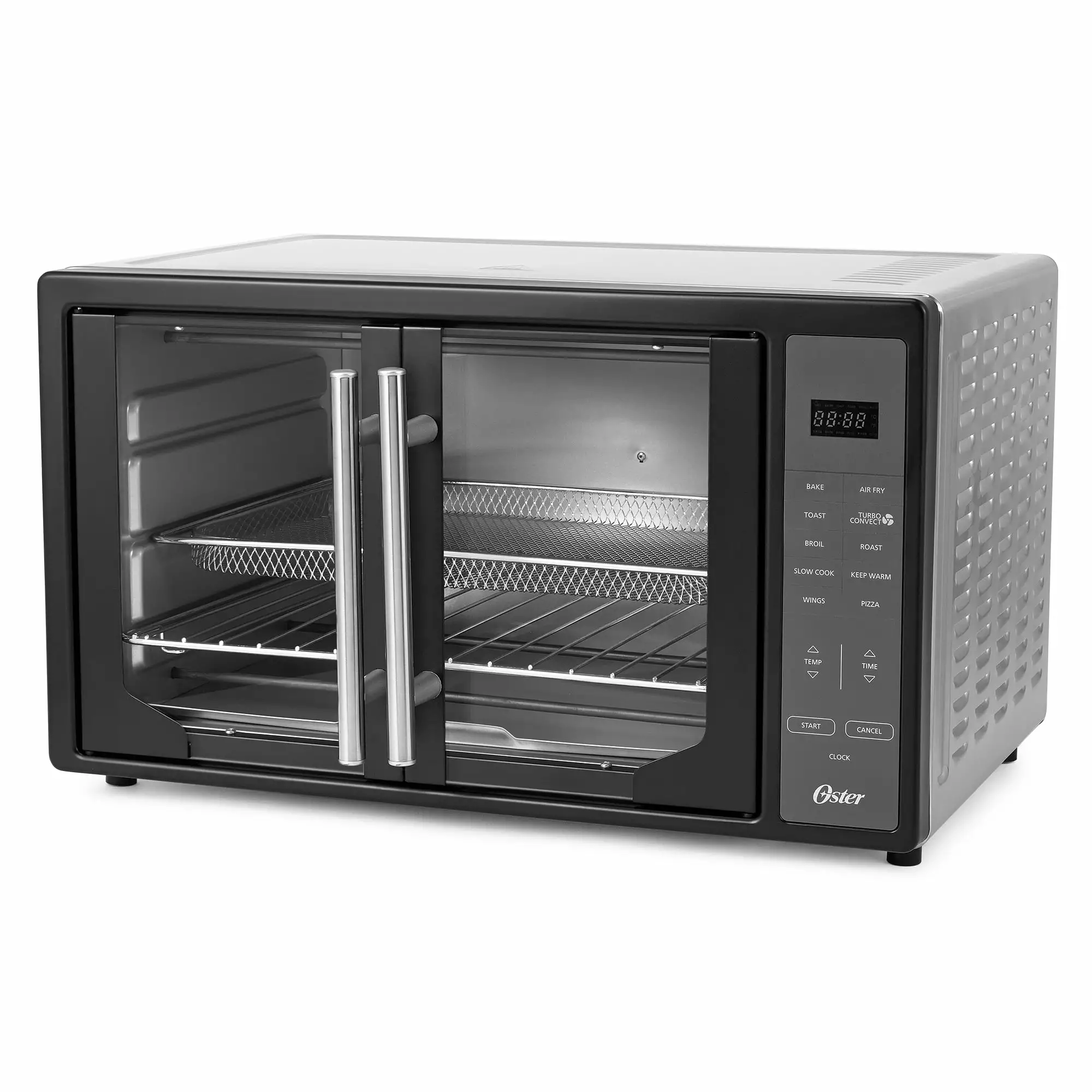 Oster French Door Turbo Convection Toaster Oven w/ X-Large Interior. Black