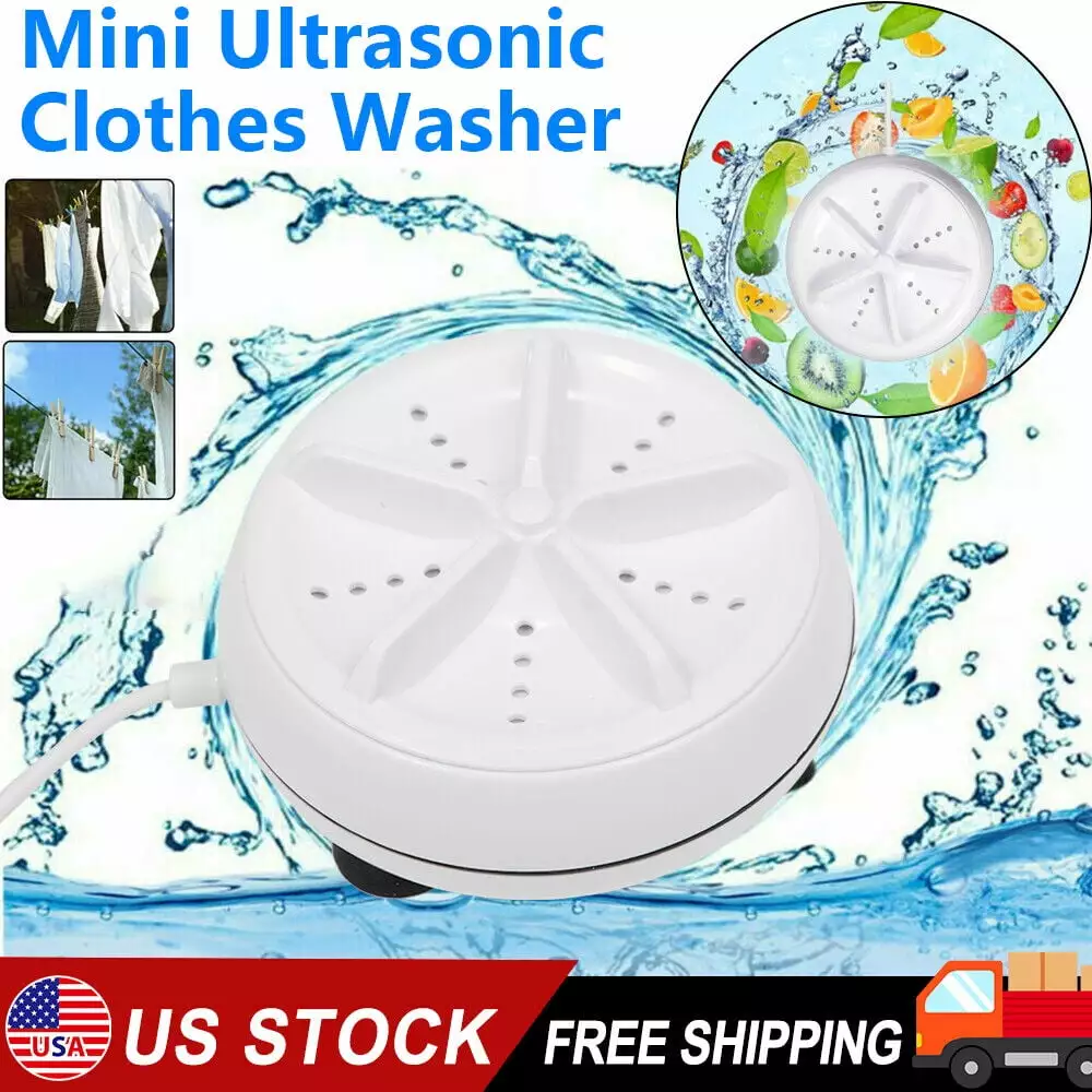 Paddsun USB Mini Washing Machine Ultrasonic Turbo Rotating Clothes Washer Travel Home