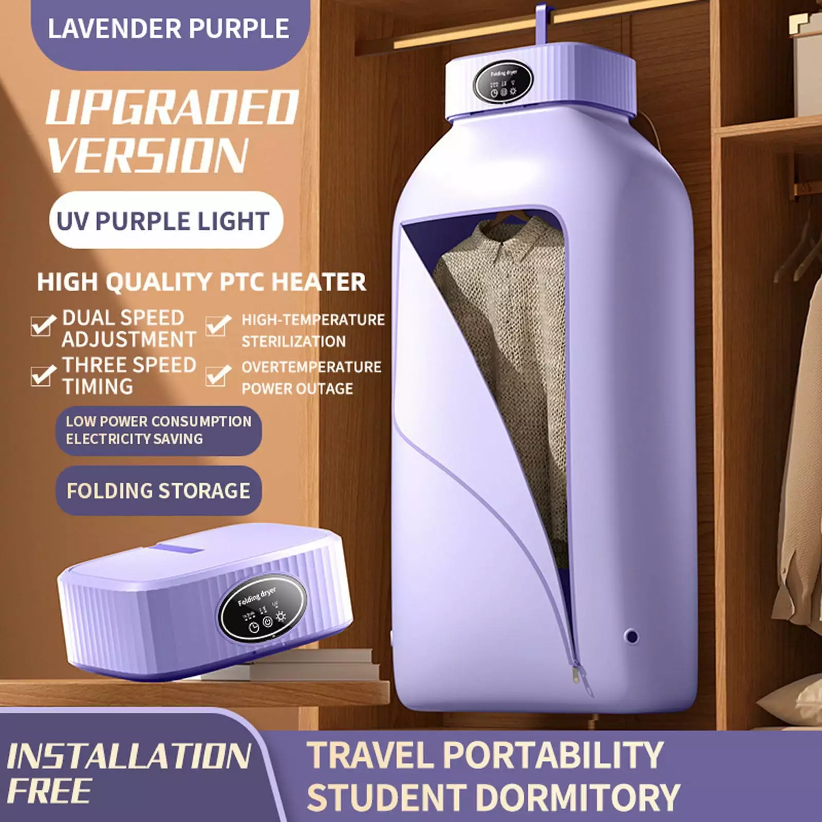 Portable Clothes Dryer Portable Dryer For Apartments Home Travel RVs Compact Foldable Mini Electric Laundry Dryer Machine With Dryer Bag