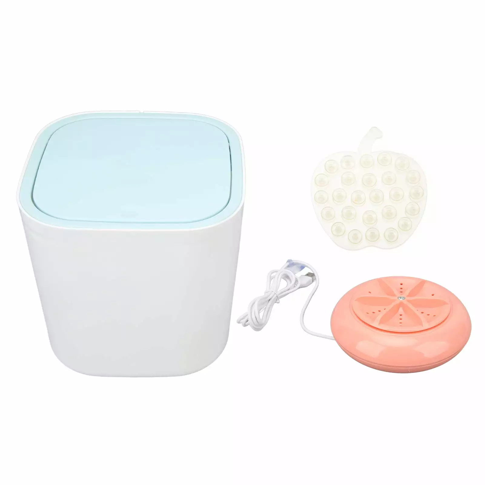 Portable Mini Washing Machine Ultrasonic USB Desktop Washer for Underwear Socks Baby Clothes Travel 3.8L 5V Pink