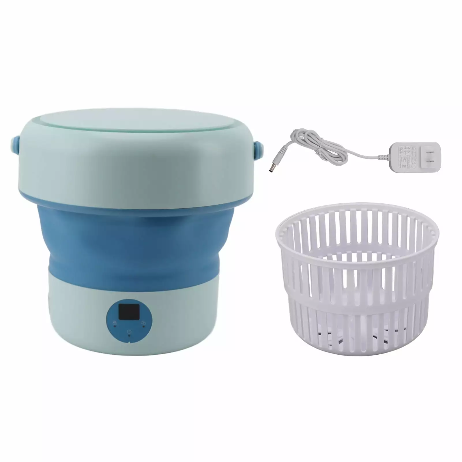 Portable Washing Machine 4.8L High Capacity Foldable Deep Cleaning for Underwear Baby Clothes 100 to 240V Blue US Plug