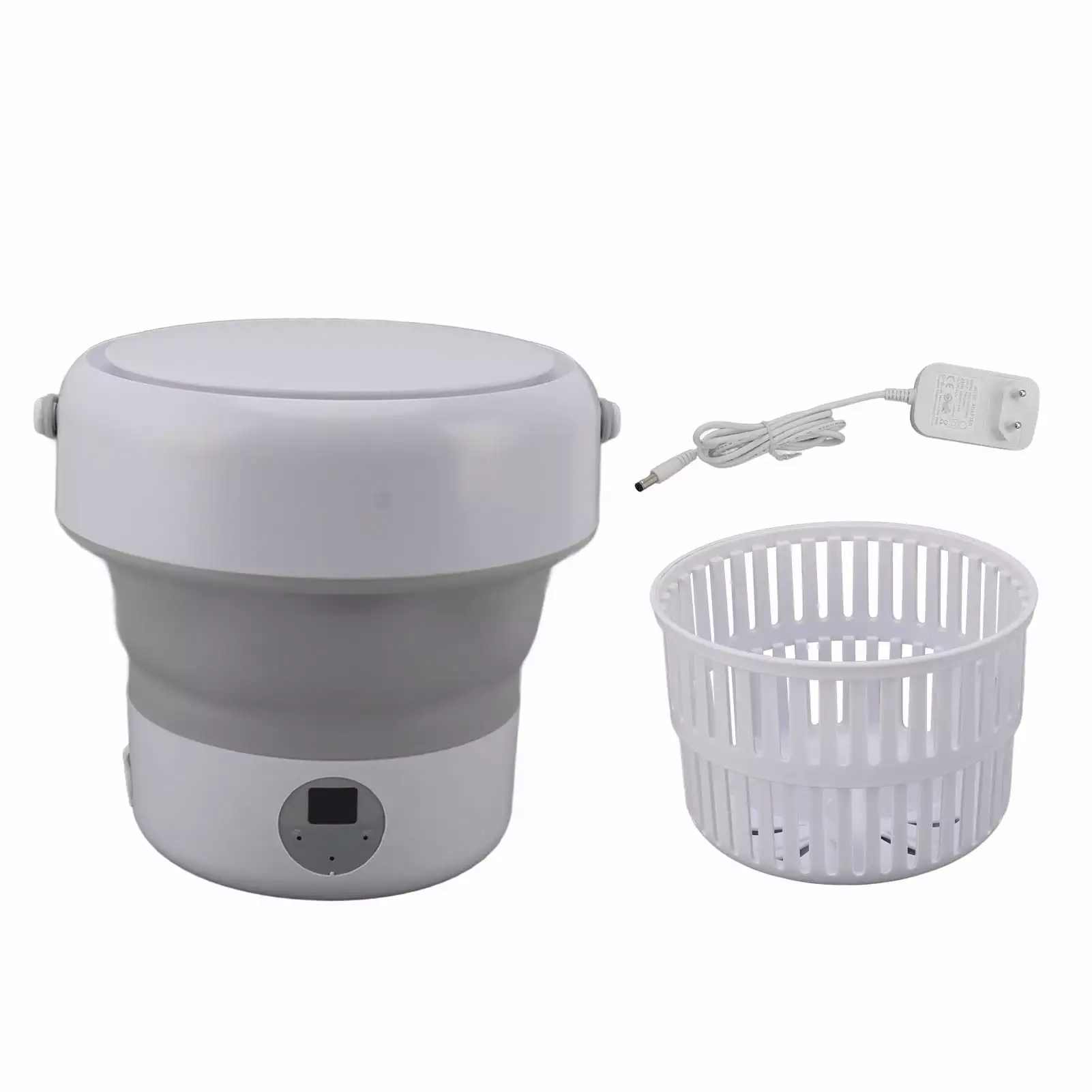 Portable Washing Machine 4.8L High Capacity Foldable Deep Cleaning for Underwear Baby Clothes 100 to 240V White EU Plug