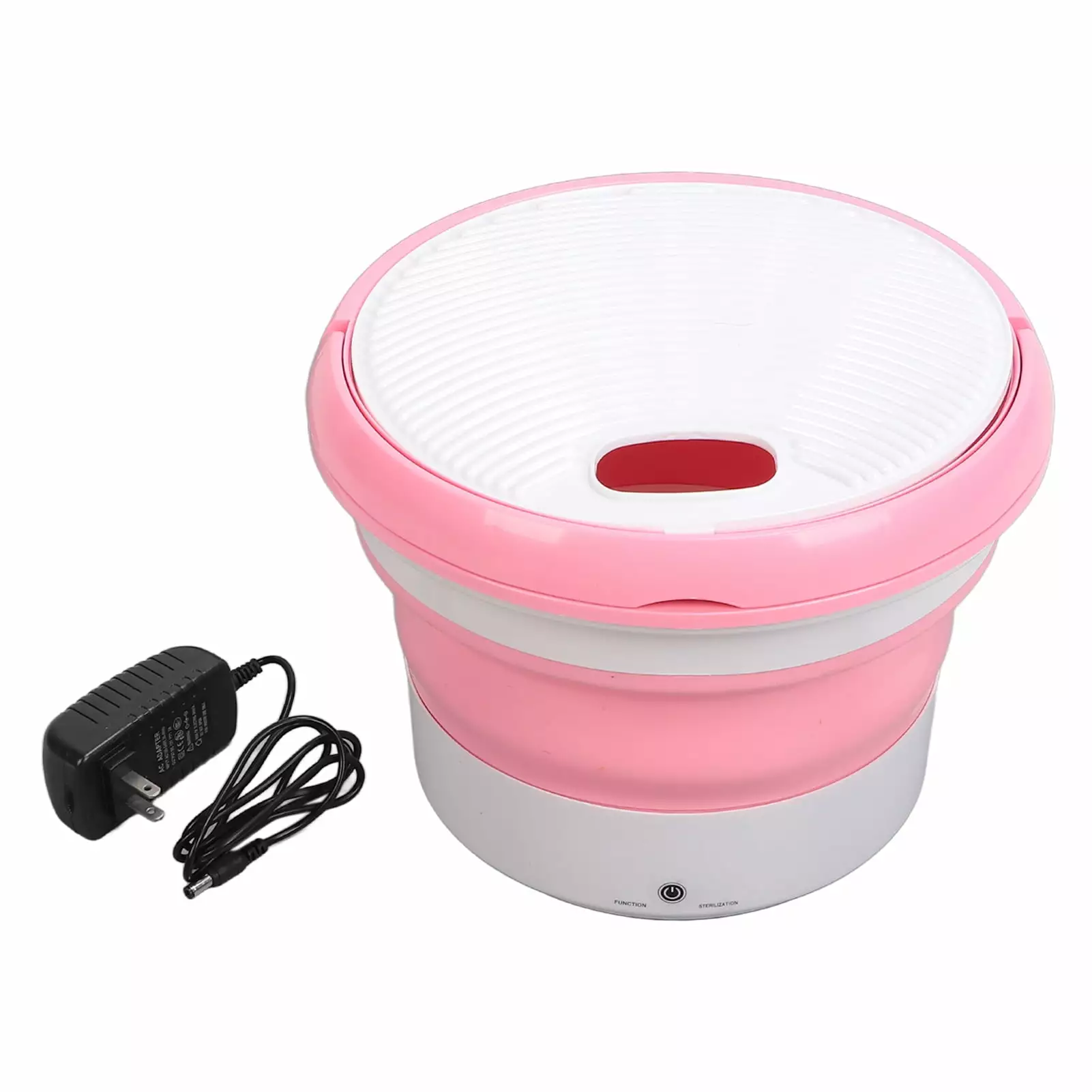 Portable Washing Machine Ozone Cleaning Mini Folding Washing Machine for Baby Clothes Pink 100?240VUS Plug