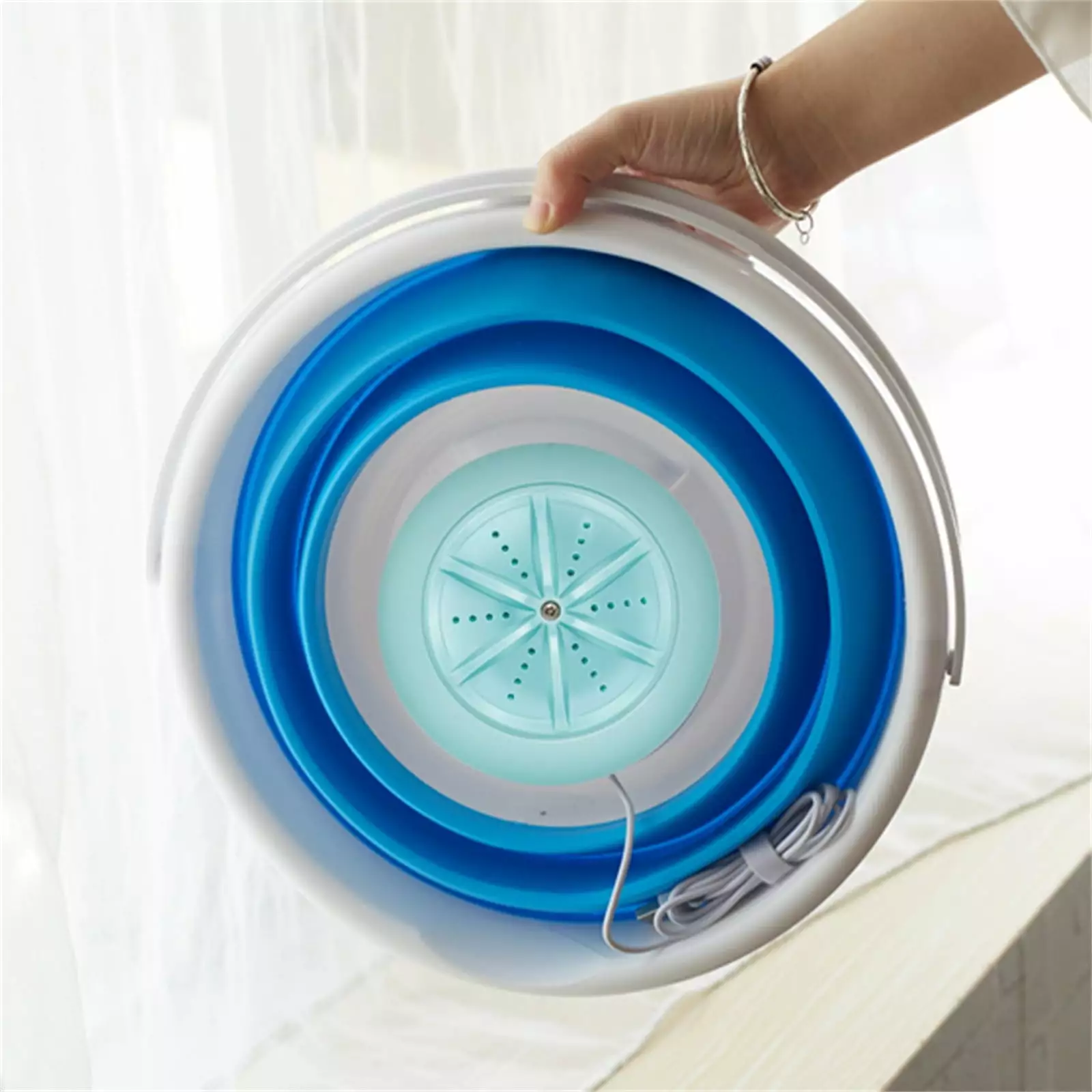 RKSTN USB Charging for Mini Portable Personal Turbo Washer with Foldable Bathtub 10L Washing Machine Apartment Essentials Lightning Deals of Today - Fathers Day Gifts on Clearance