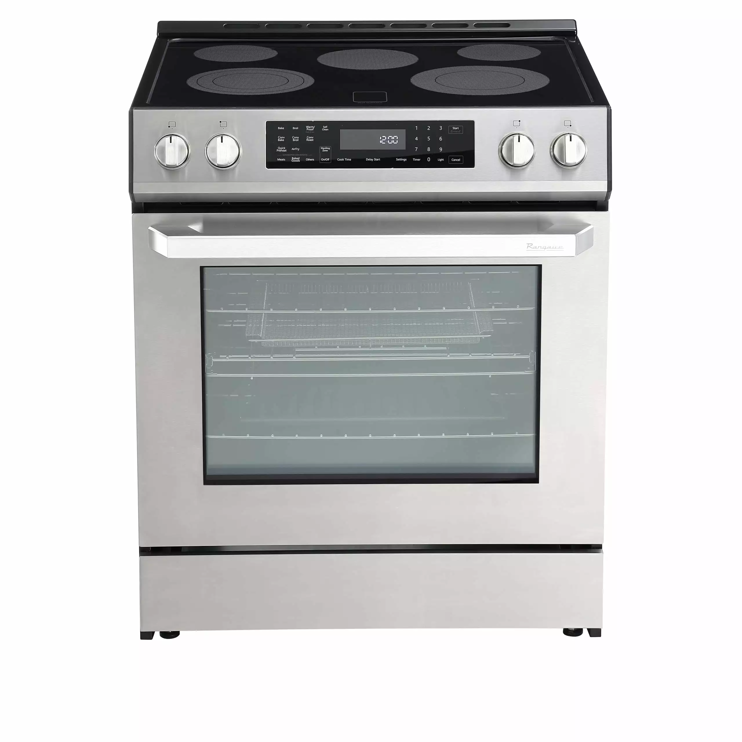 Rangaire RRE303GS 30 Glass Touch Electric Range Oven - Stainless Steel. Infrared Stove Burners. True Convection. Self Cleaning. Easy Reach Racks