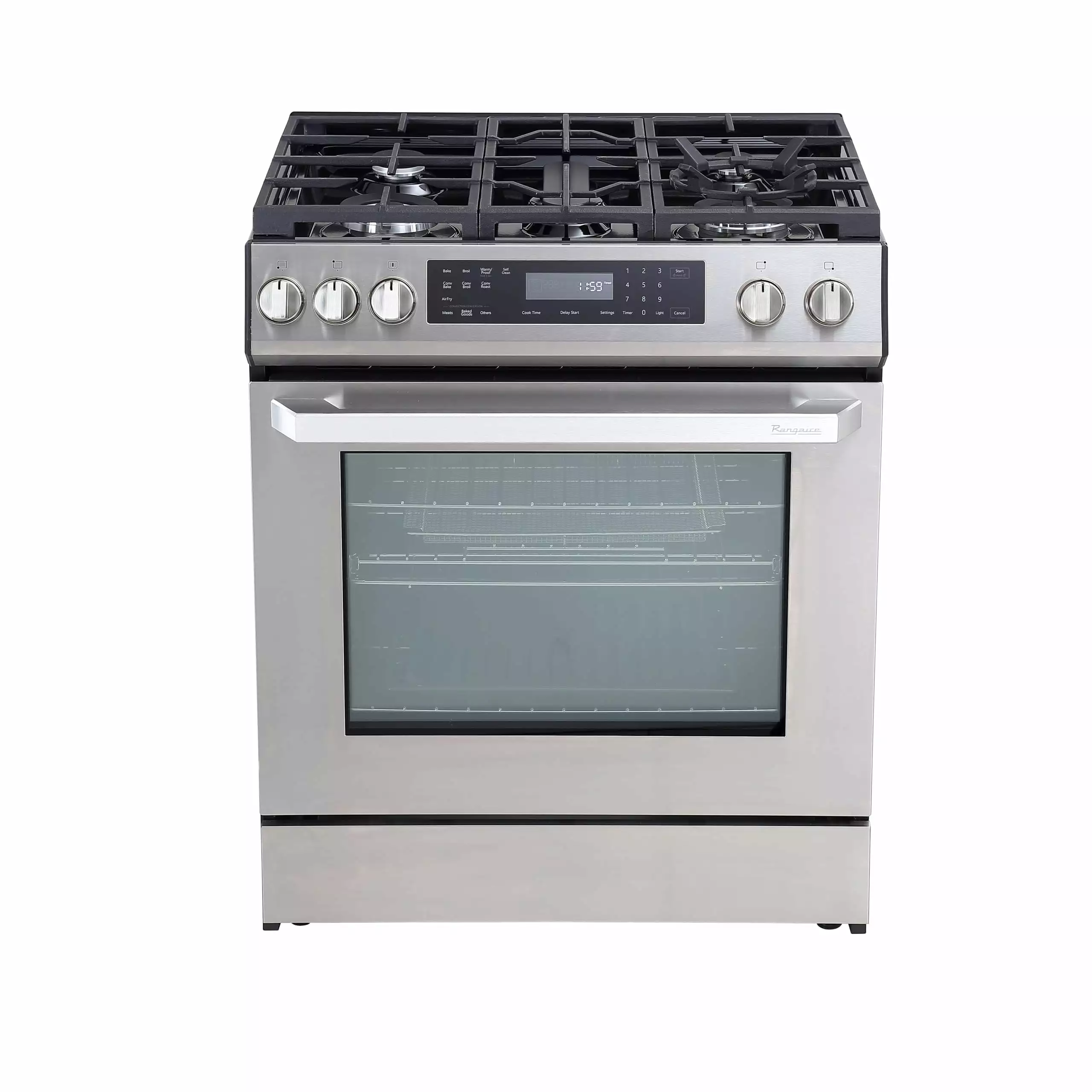 Rangaire RRG303GS 30 Glass Touch Gas Range Oven - Stainless Steel. Sealed Burners. True Convection. Self Cleaning. Easy Reach Racks