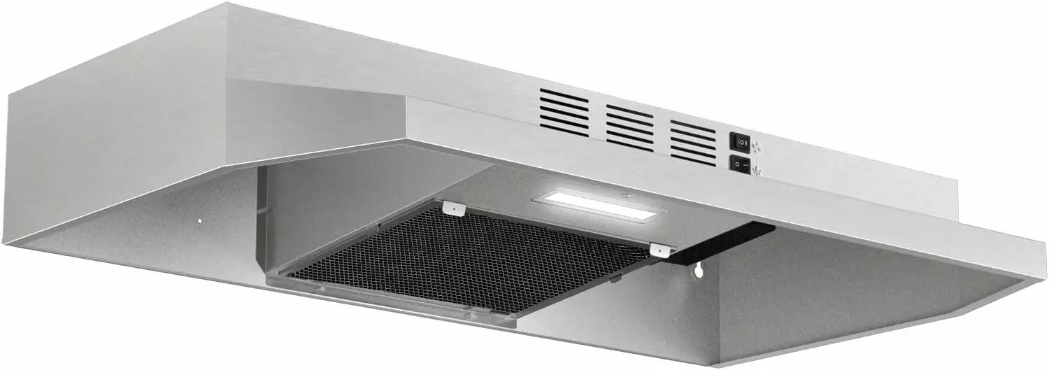 Range Hood 30 inch Under Cabinet Stainless Steel Kitchen Vent Hood 280CFM Built-in Color silver