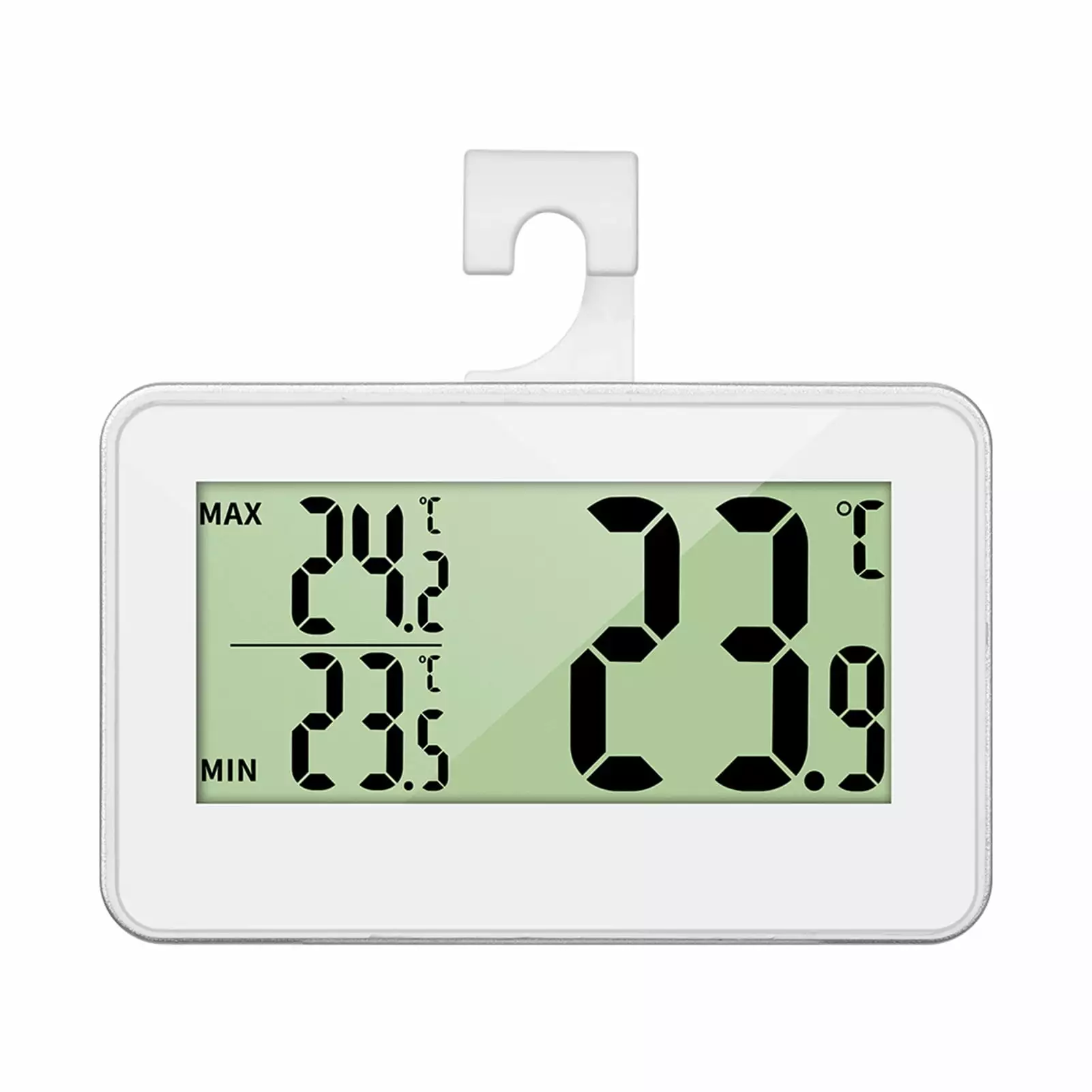 Refrigerator Thermometer Mini Large LCD Display Indoor Digital Fridge Thermometer with Hook for Room