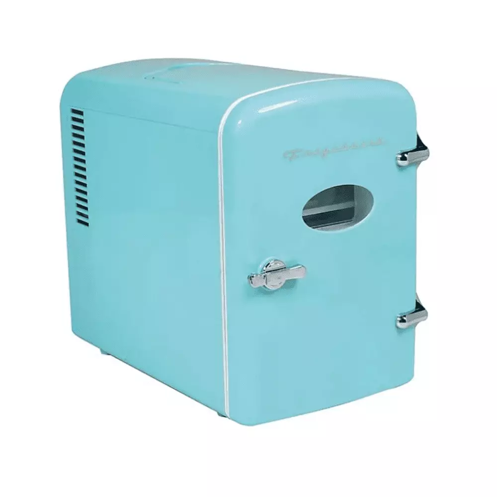 Restored Frigidaire Retro 9-Can Portable Mini Fridge Beverage Refrigerator -BLUE (Refurbished)