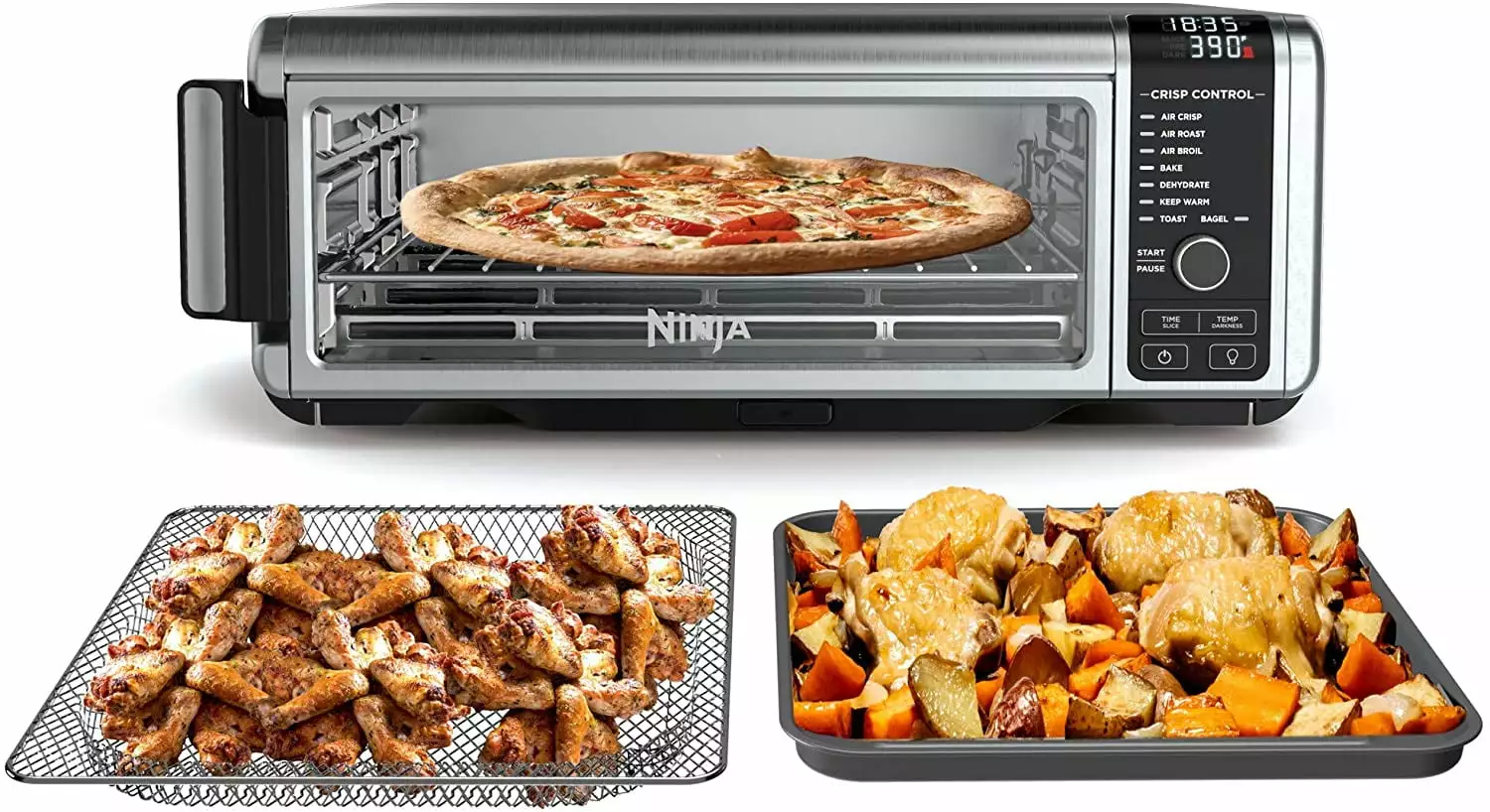 Restored Ninja Foodi FT102CO Digital Fry. Convection Oven. Toaster. Air Fryer. with XL Capacity (Stainless Steel)- (Refurbished)