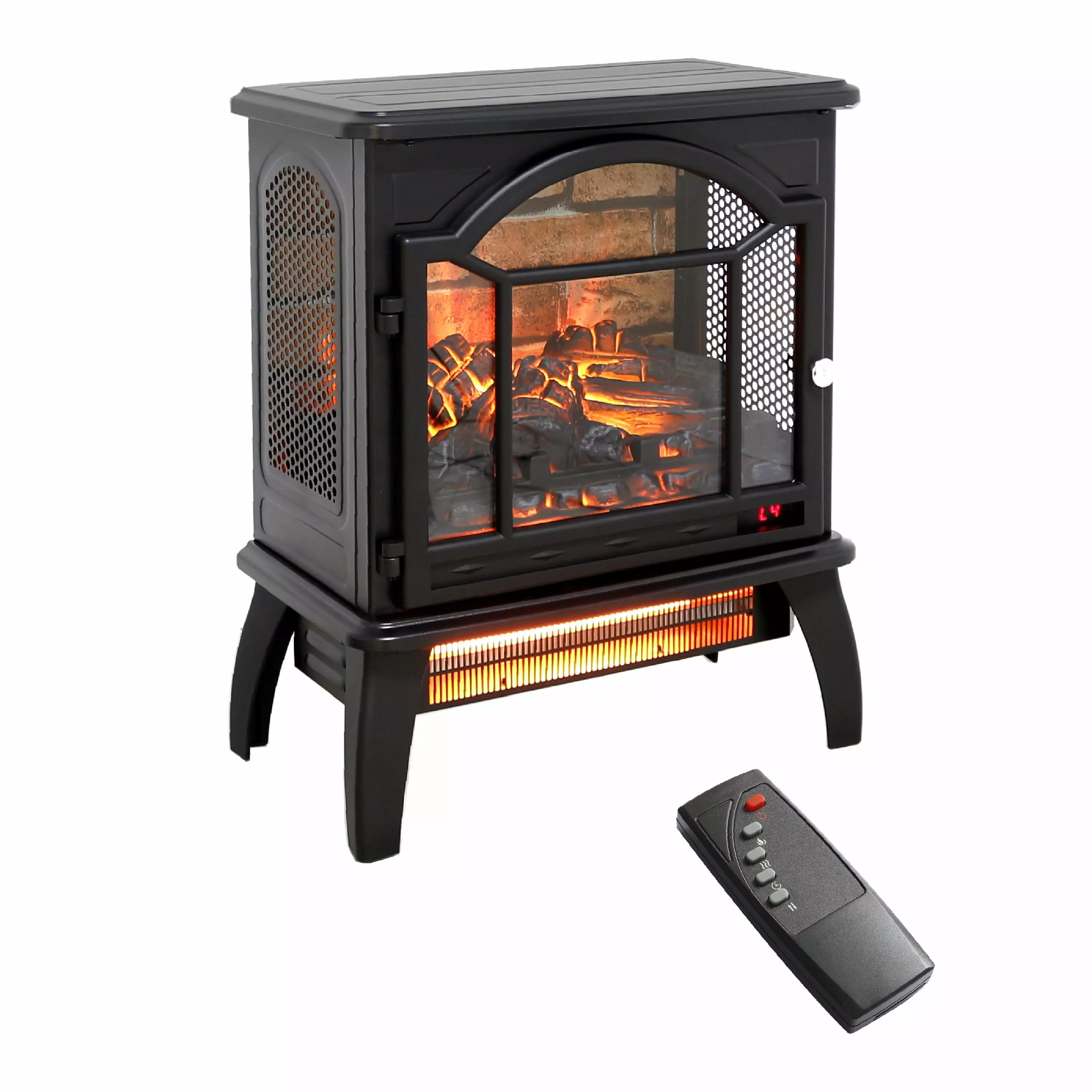 SESSLIFE Freestanding Electric Fireplace Stove Heater. 18 Projection Fake Fireplace Heater. CSA Certification