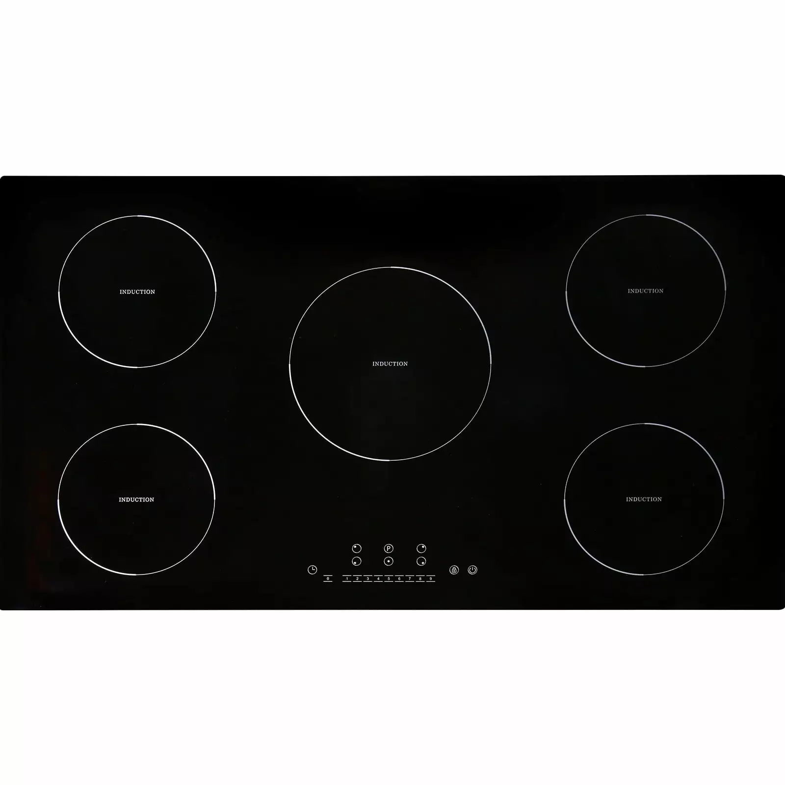 SKYSHALO 36in Electric Cooktop. 5 Burners Ceramic Glass Stove Top Touch Control 9200W. 9 Heating Level Multifunctional Burner