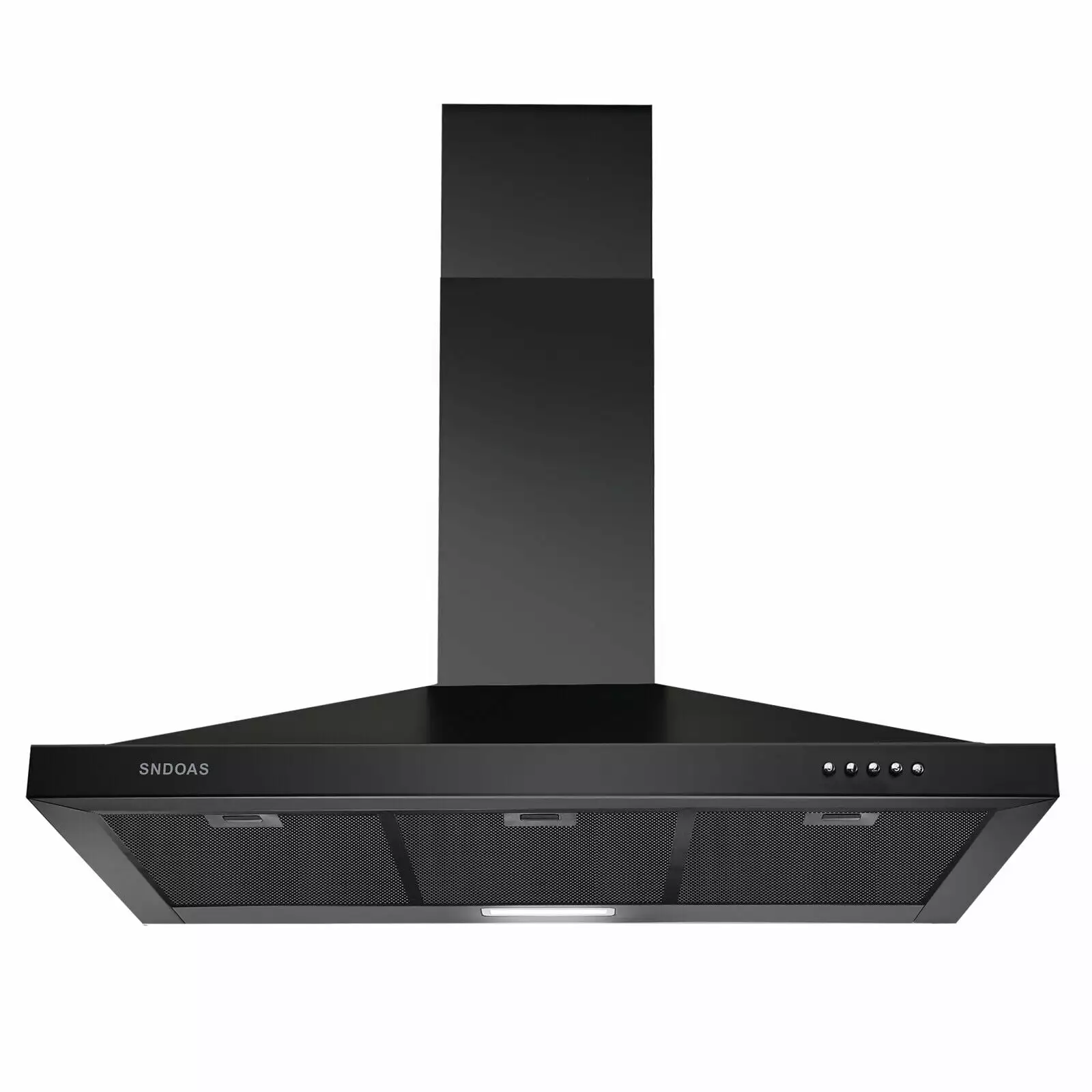 SNDOAS 24 inch Wall Mount Range Hood 450CFM Kitchen Cook Vent 3 Speed Black with LED Light