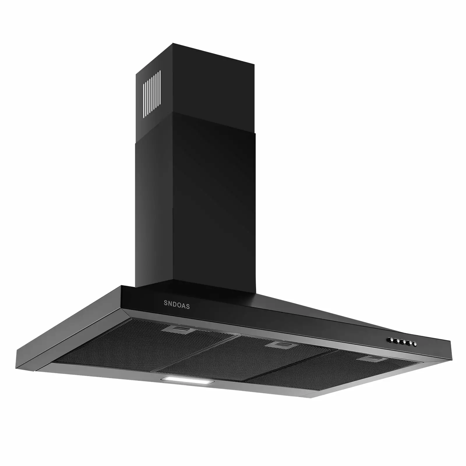 SNDOAS 36 inch Wall Mount Range Hood 450CFM Kitchen Cook Vent 3 Speed Black with LED Light