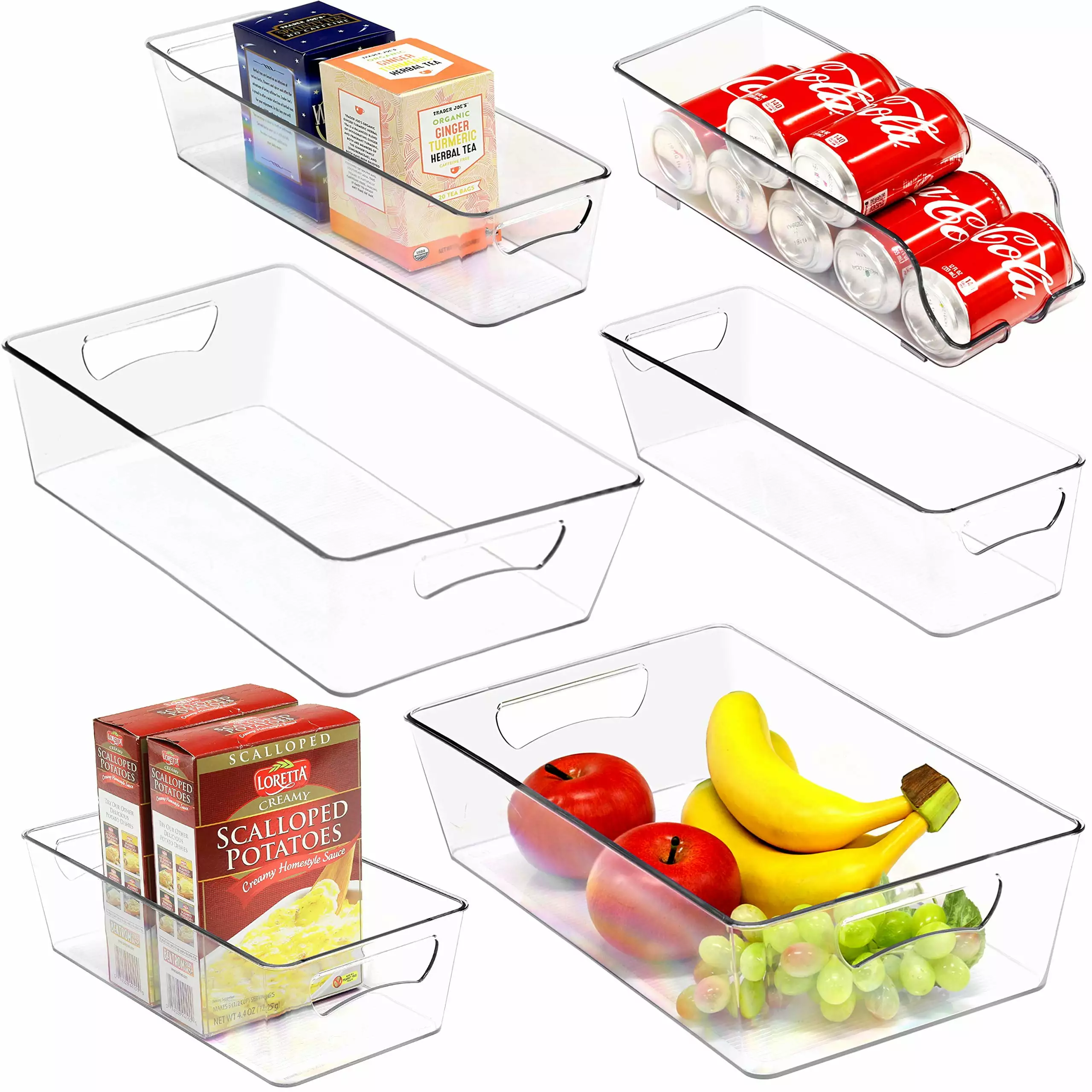 SimpleHouseware Refrigerator Storage Organizer. Assorted Set of 6