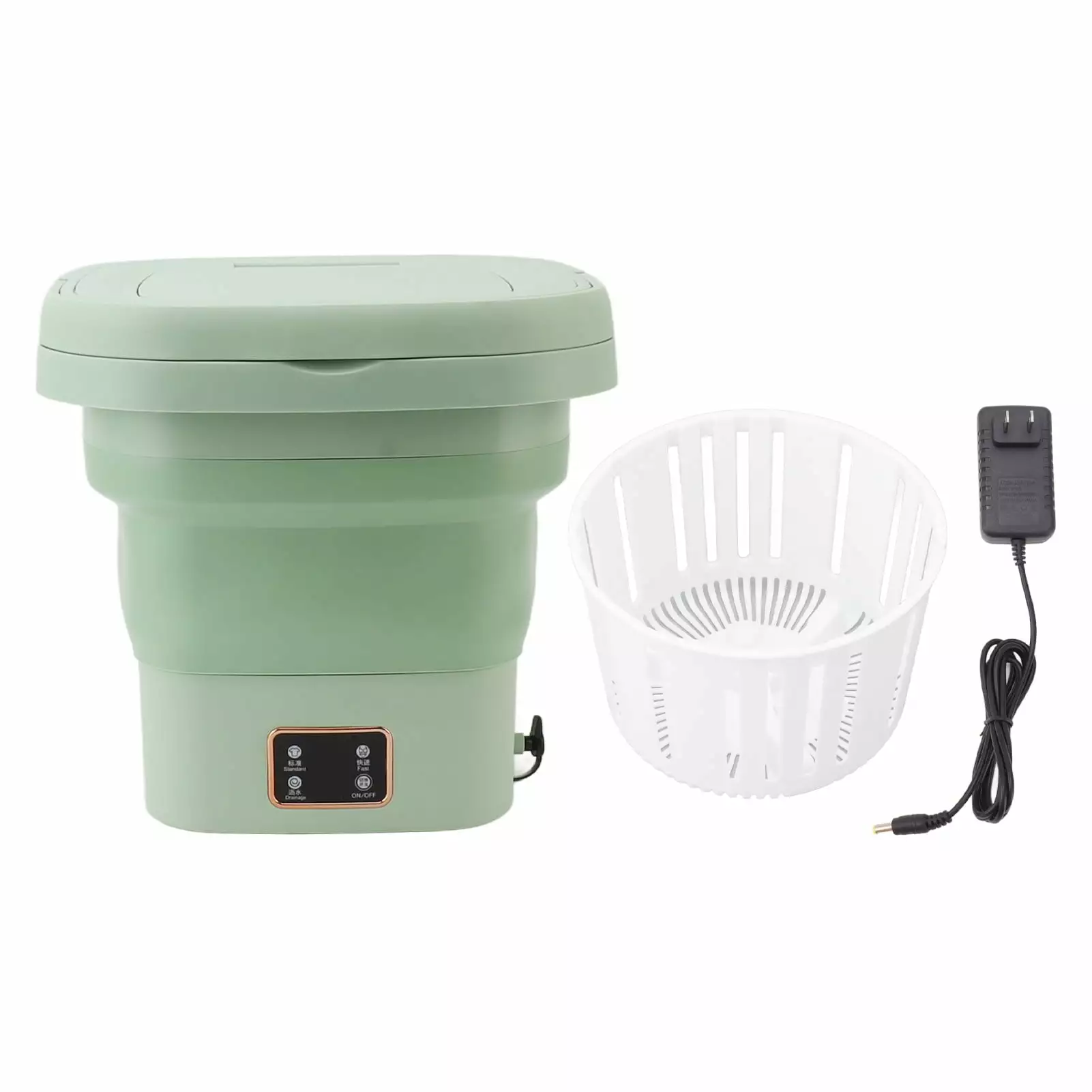 Small Portable Washing Machine 9L Foldable Washing Machine Baby Underwear Small Automatic Washer for Dormitory Hotel 100?240V US Plug Green