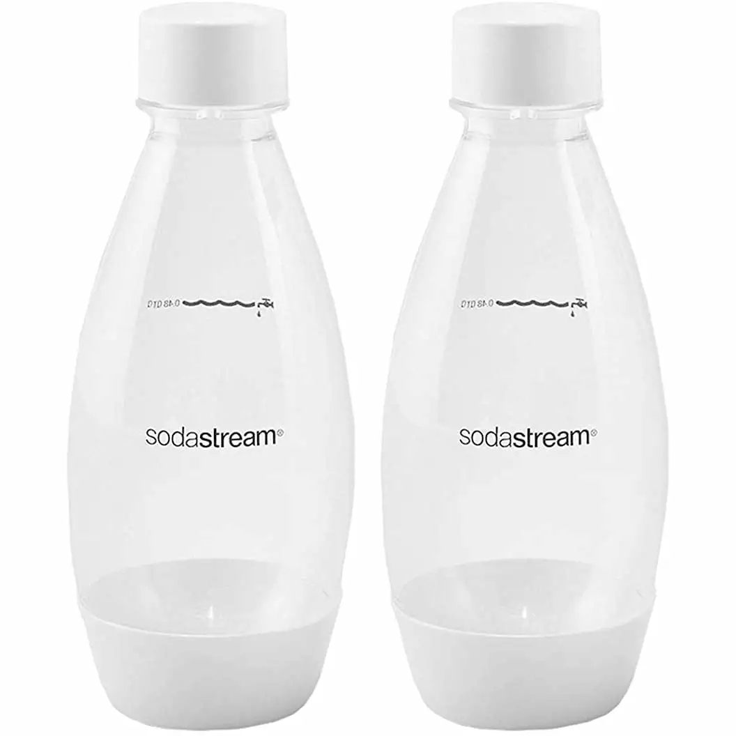 SodaStream 0.5L Twin Pack Dishwasher Safe Slim Bottle (White)