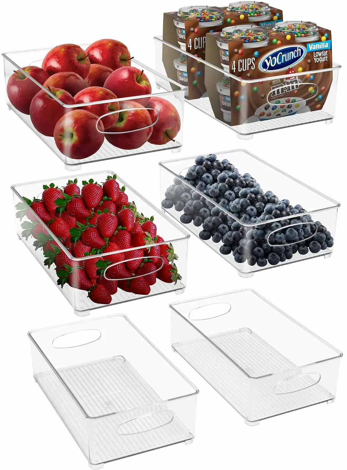 Sorbus Clear Stackable Plastic Storage Bins. Pantry Organizer Bin Containers