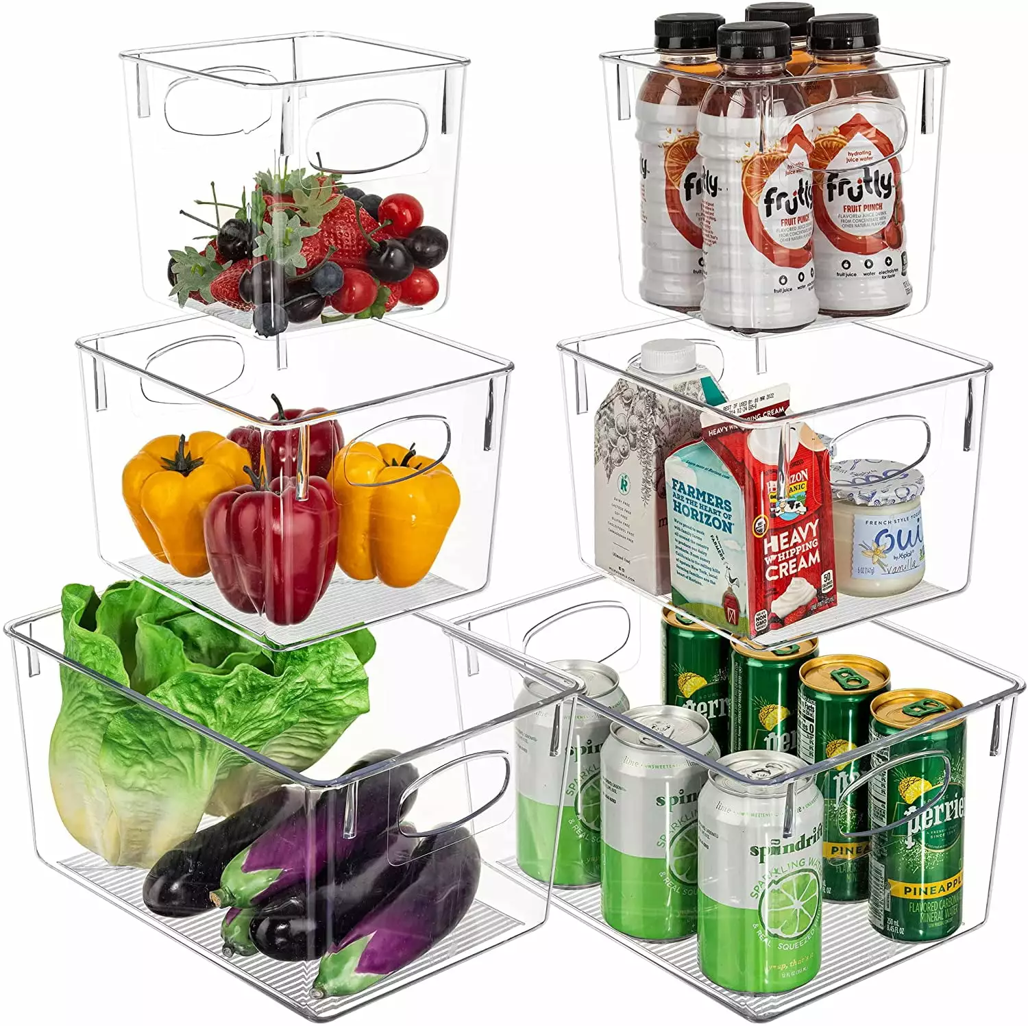 Sorbus Kitchen Organizer Bins - Organization and Storage for Fridge. Freezer. Pantry Containers (6-Pack)