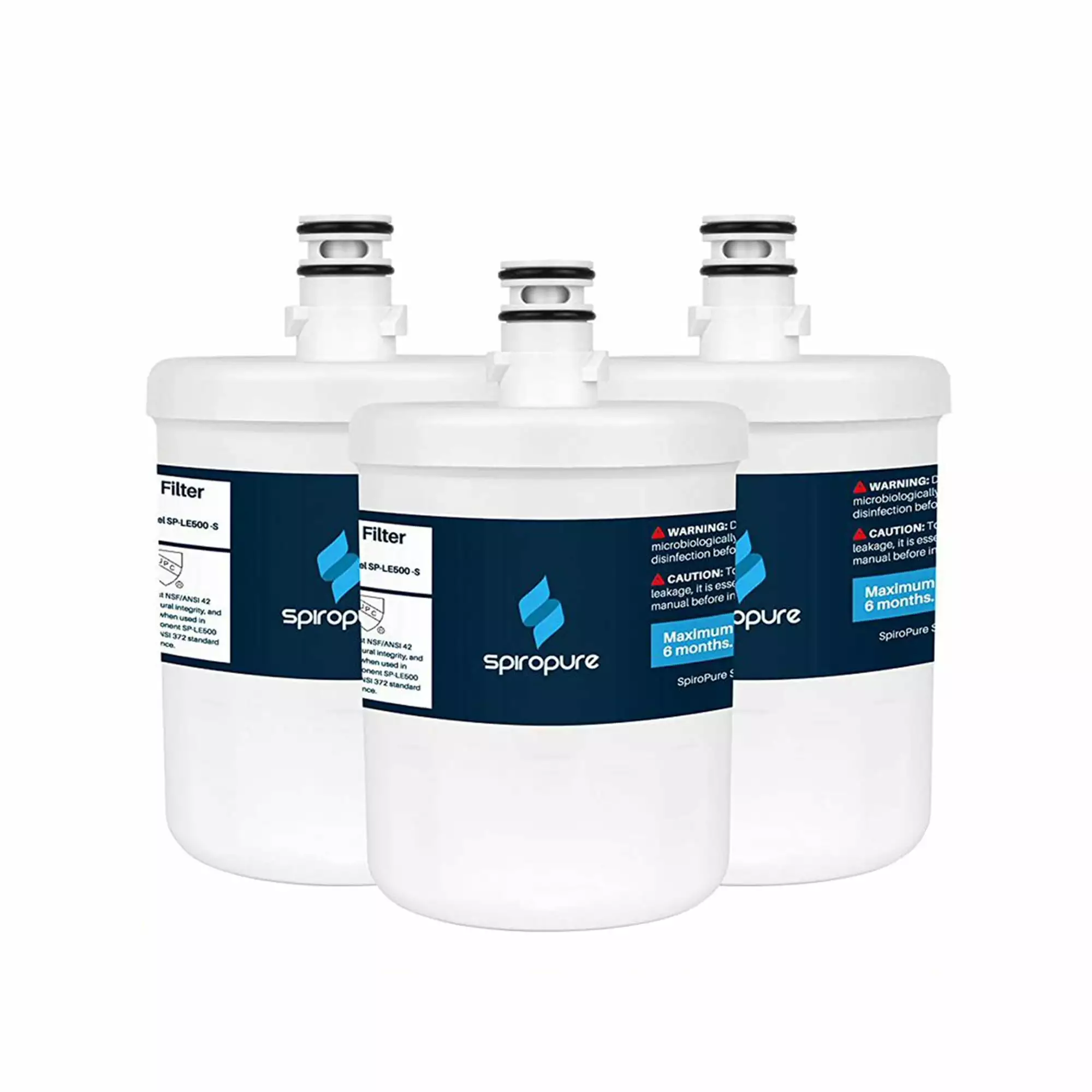 SpiroPure SP-LE500-3PK Refrigerator Water Filter Replacement. 3 Pack