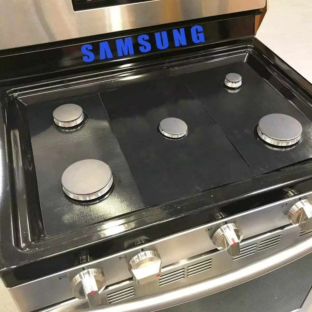 Stove Protector Liners Compatible with Samsung Stoves. Samsung Gas Ranges - Customized - Easy Cleaning Liners for Samsung Compatible Model NX58F5300SS