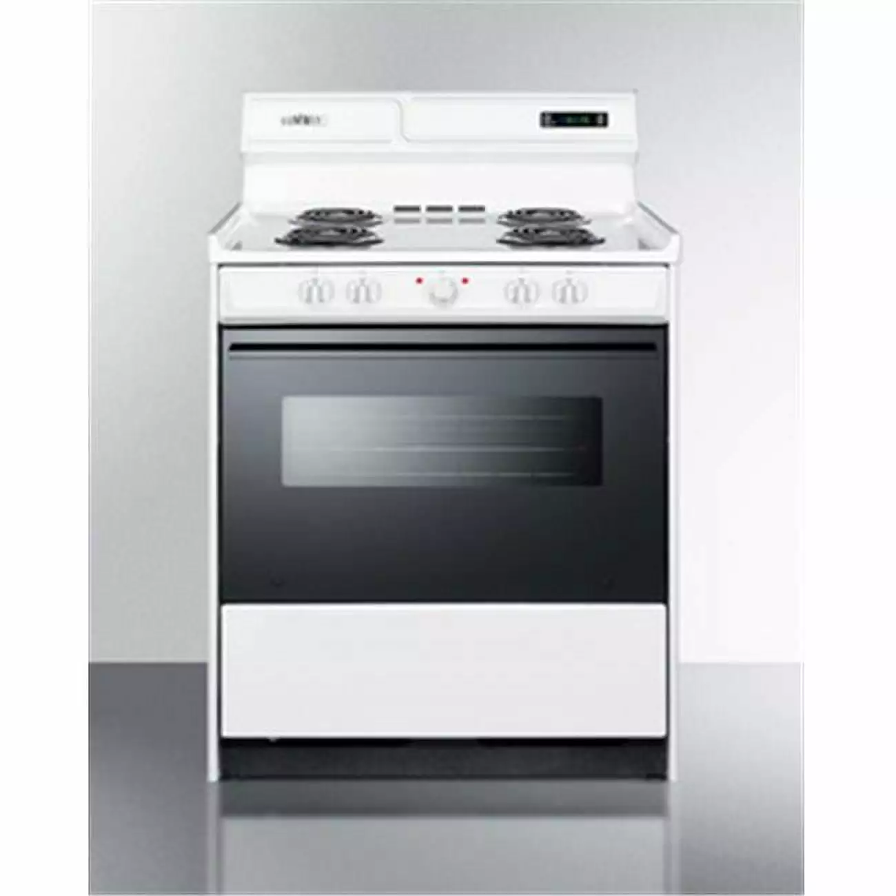 Summit 30 in. Coil-Top Electric Range with Storage Compartment & Black Door