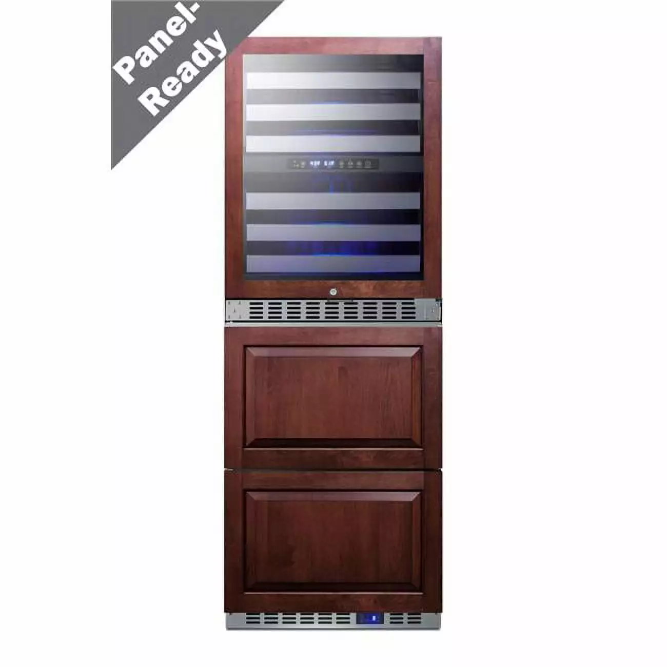 Summit Appliance 24 in. Combination Dual-Zone Wine Cellar & 2-Drawer All-Freezer - Panels Not Included