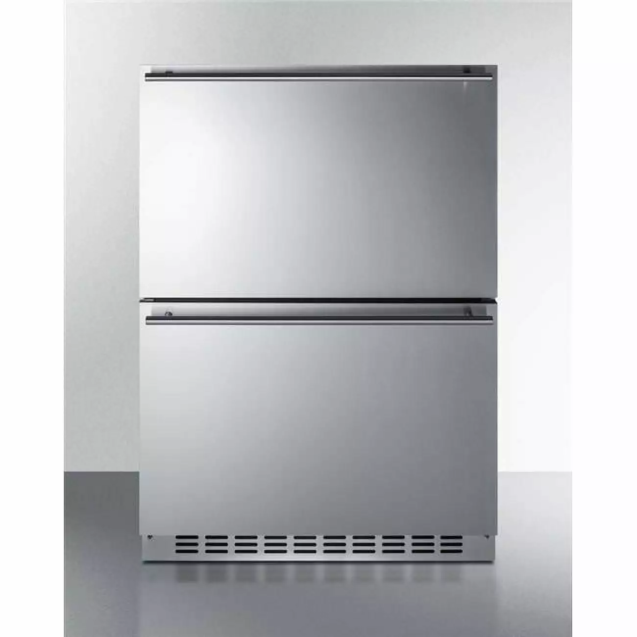 Summit Appliance SPRF34D 24 in. Wide 2-Drawer Refrigerator-Freezer. Stainless Steel