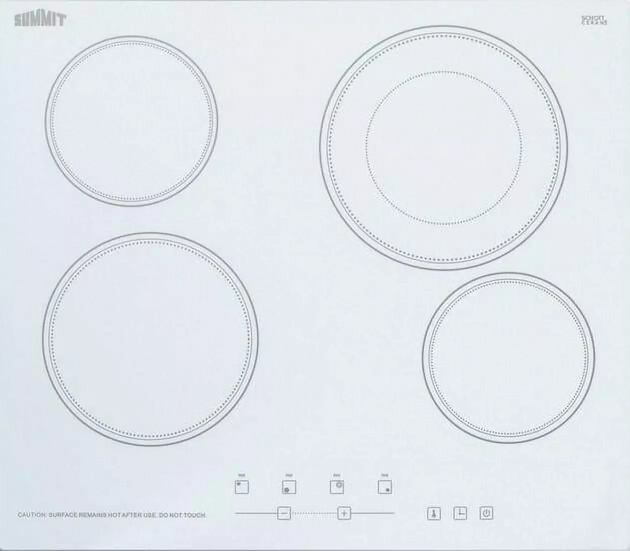 Summit CR4B23T6W 4-Burner (230V) Electric Cooktop in White