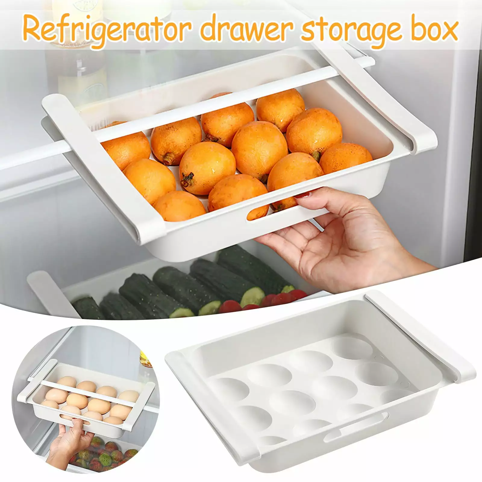 Tagold Christmas Savings Clearance! Large Capacity Eggs Holder For Refrigerator - Stackable 12-grid Eggs Fresh Storage Box For Fridge. Eggs Storage Container Organizer Bin. White Plastic Storage