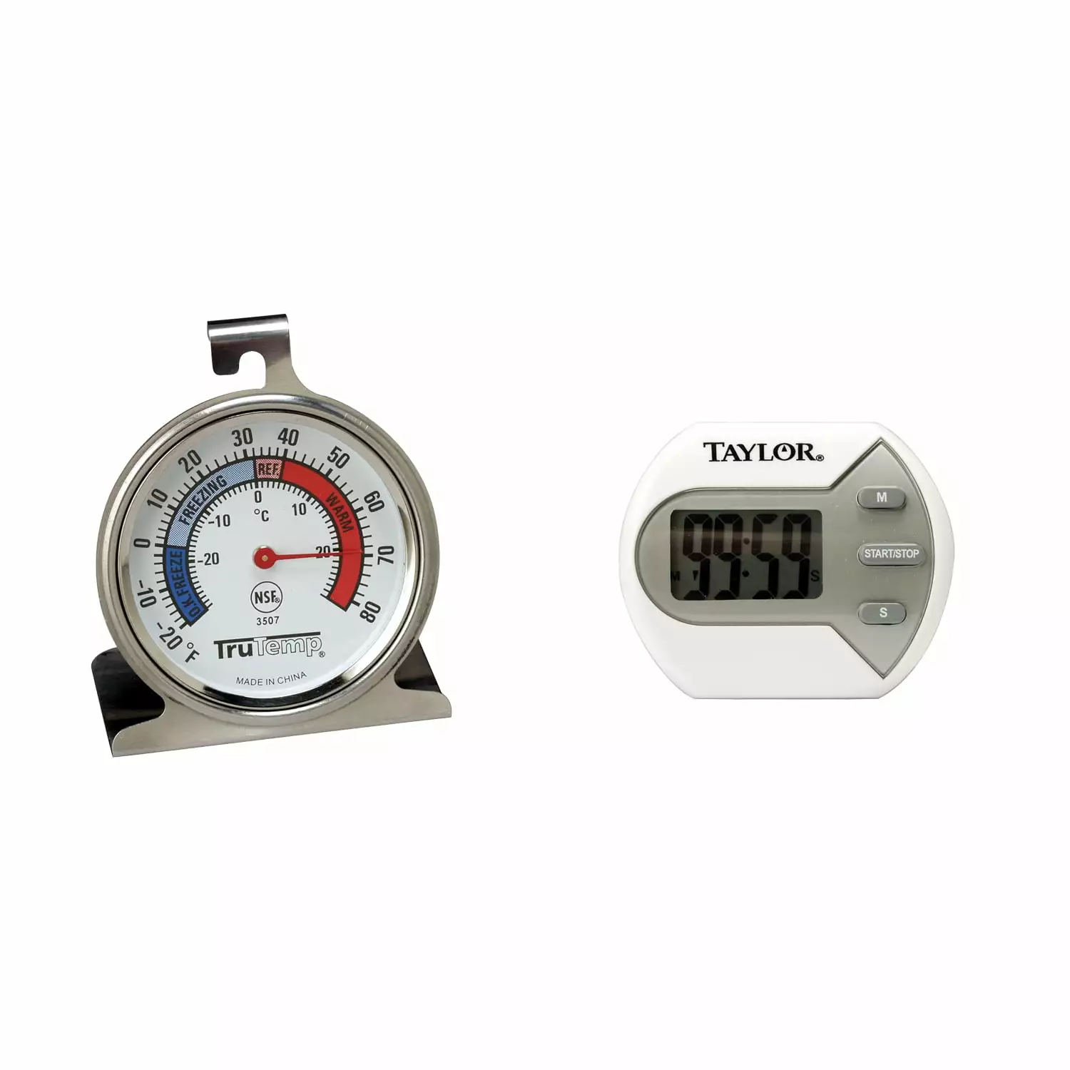 Taylor 5806 Digital Timer & 3507 Freezer-Refrigerator Thermometer