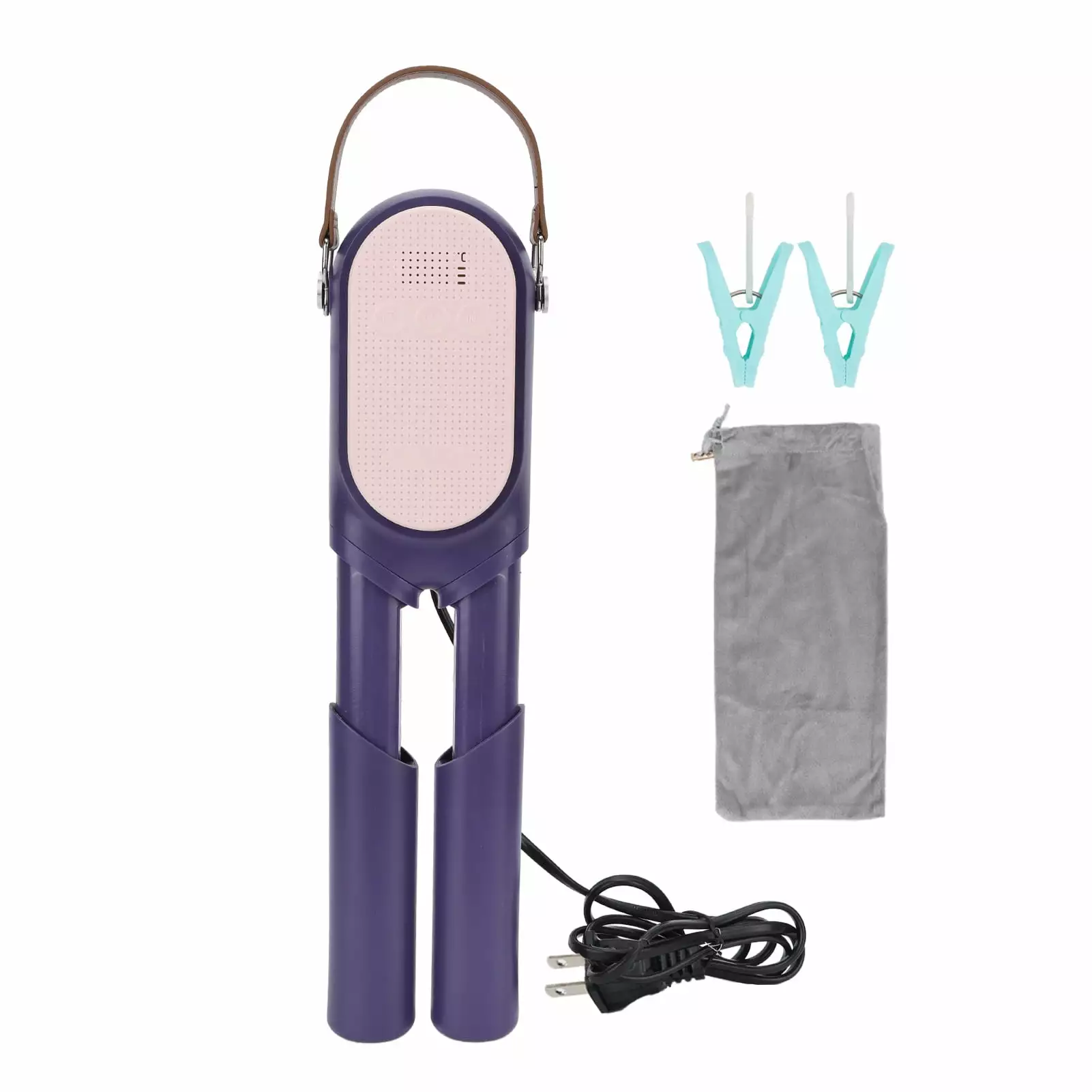 Tersalle Coat Hanger for Elder Low Noise Foldable Mini Dryer 3 Level Heating Mini Travel Dryer Machine with Clips for Shoes Travel US Plug 110V